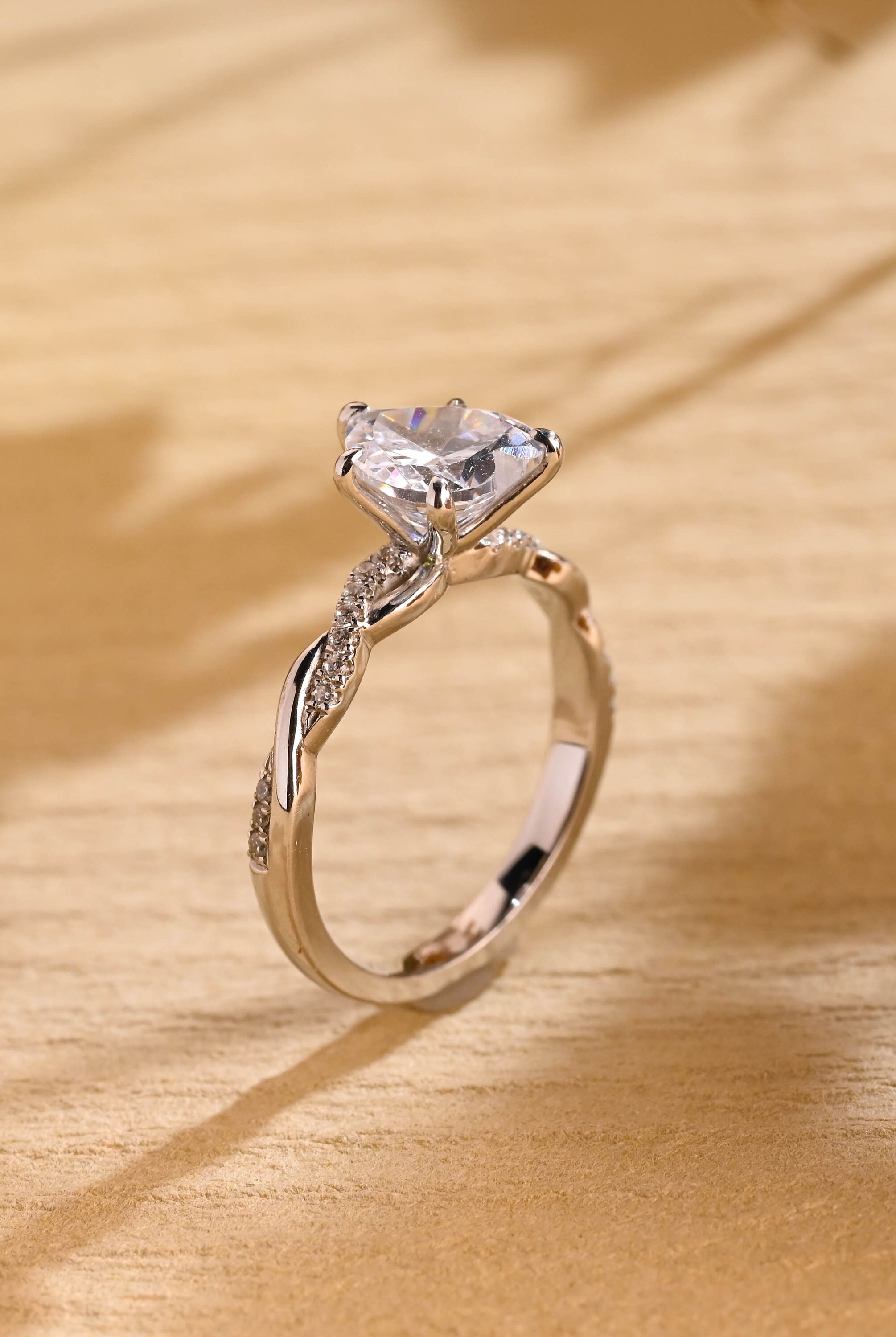Pave Setting Moissanite Ring