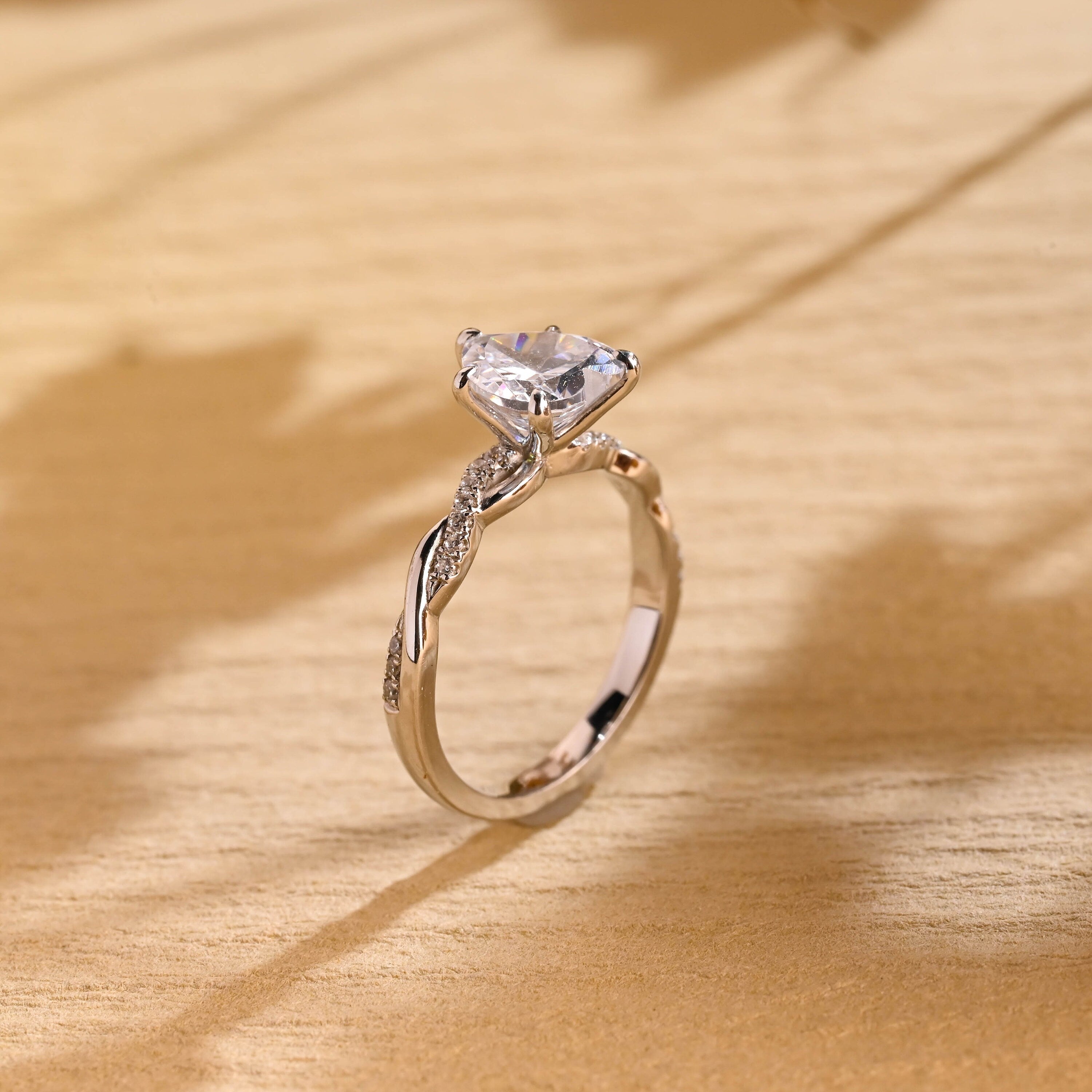 Pave Setting Moissanite Ring