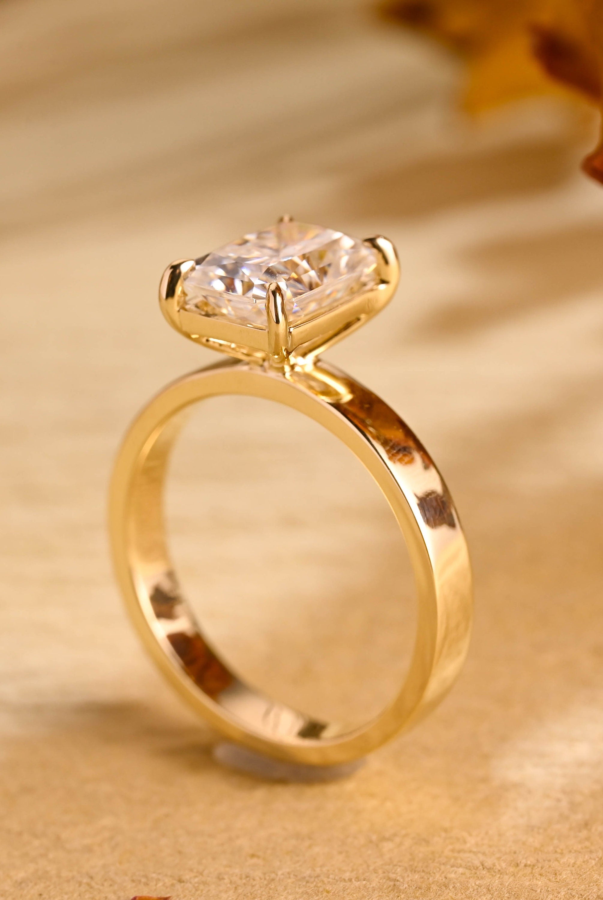 classic solitaire moissanite engagement ring women