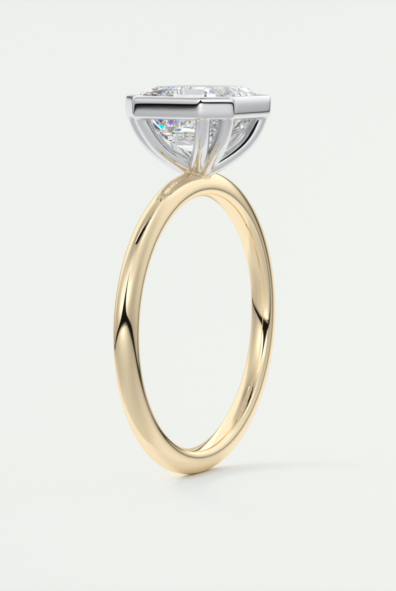 Asscher Shape Moissanite Ring