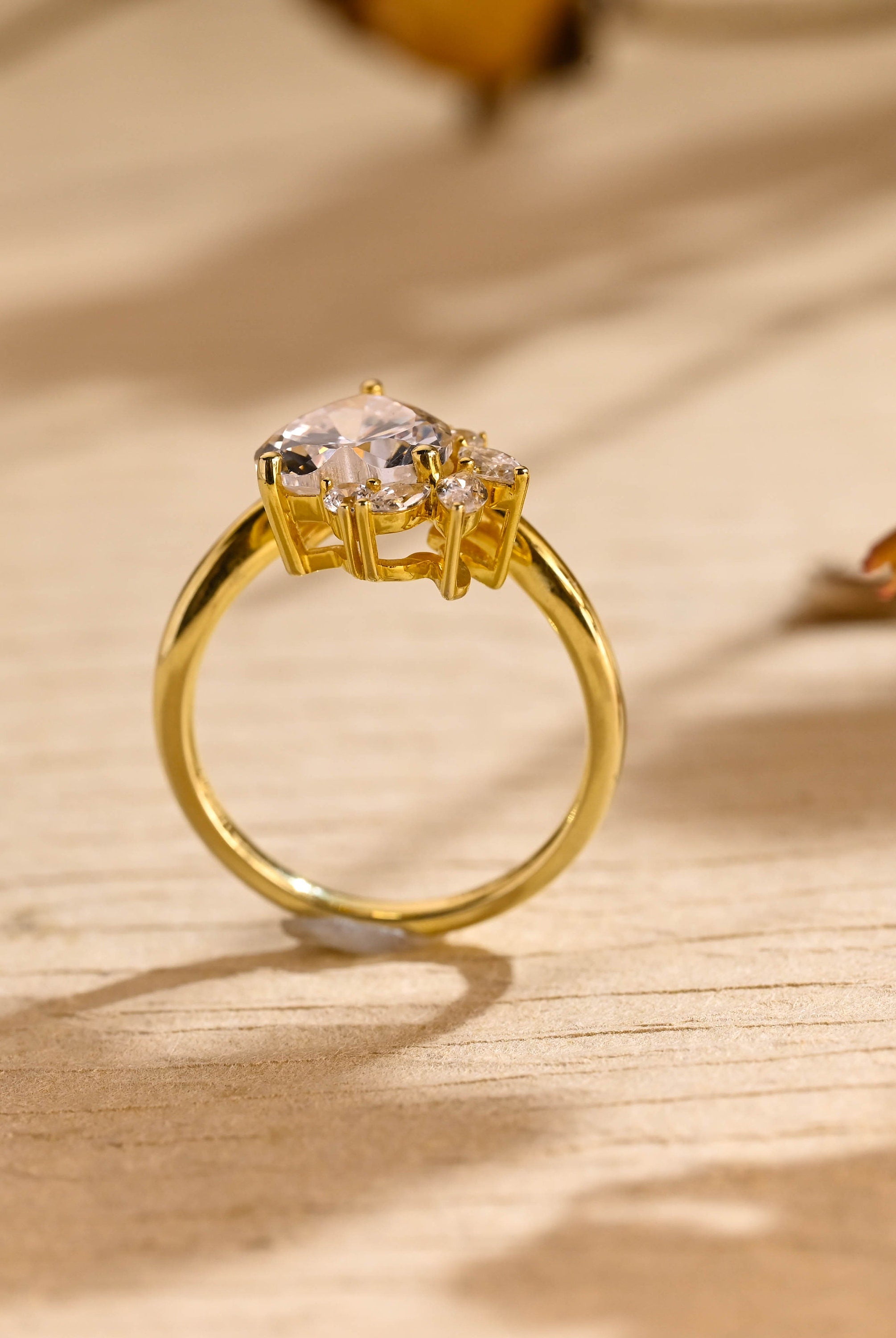 White Gold Heart Moissanite Ring