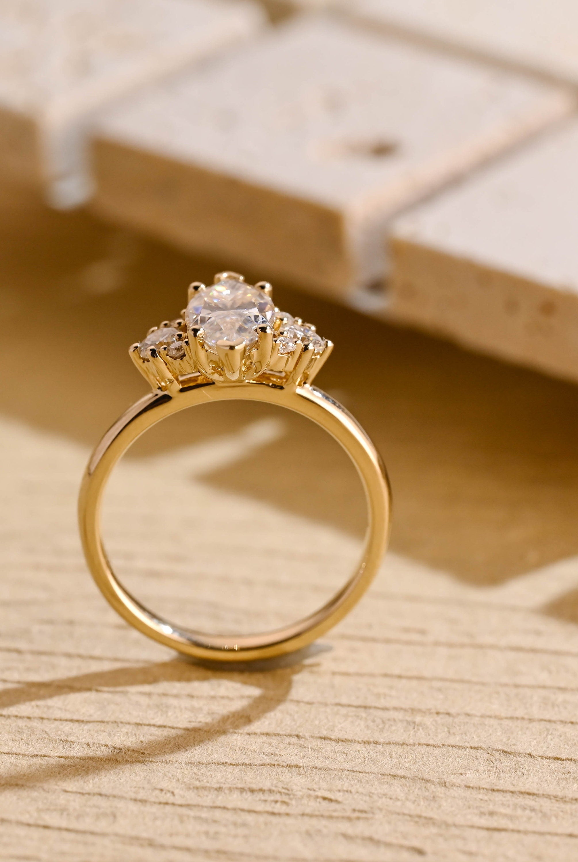 White Gold Marquise Moissanite Ring