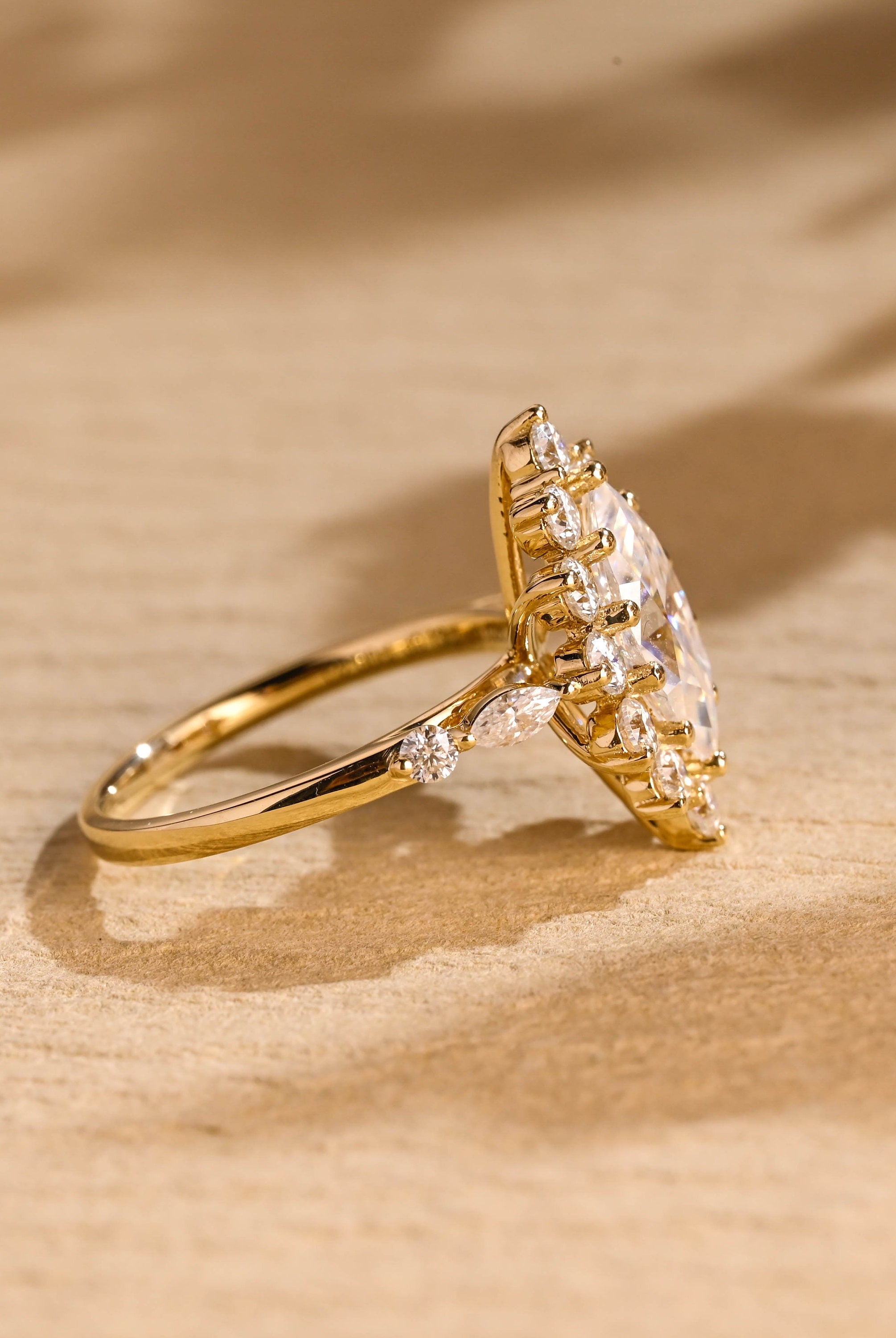 Marquise Cut Moissanite Engagement Ring