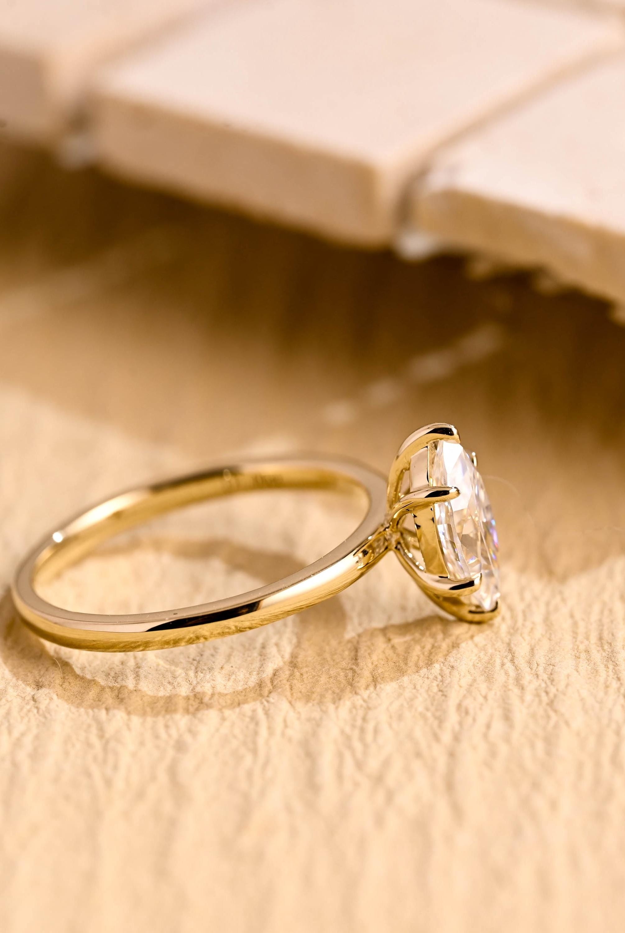 White Gold Marquise Moissanite Ring