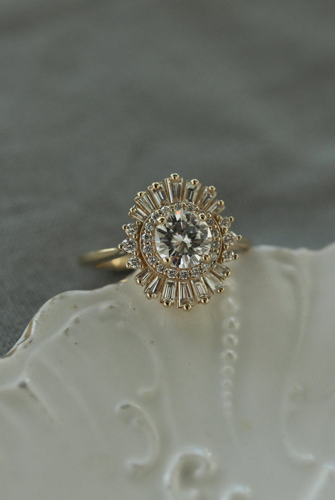Floral Cluster Moissanite Ring