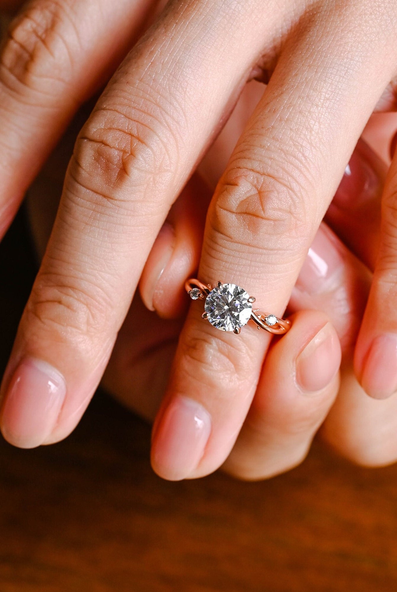 Custom Nature Inspired Moissanite Ring