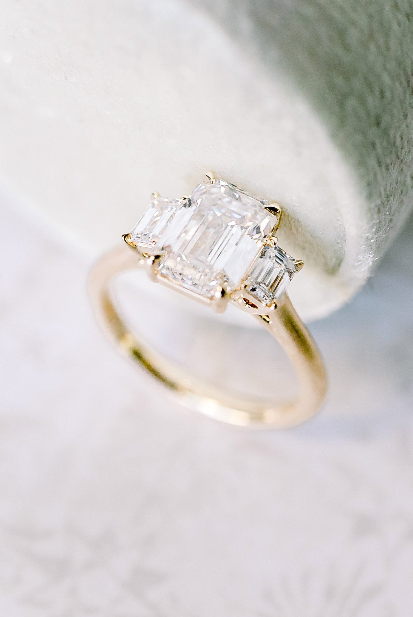 Emerald Three Stone Ring