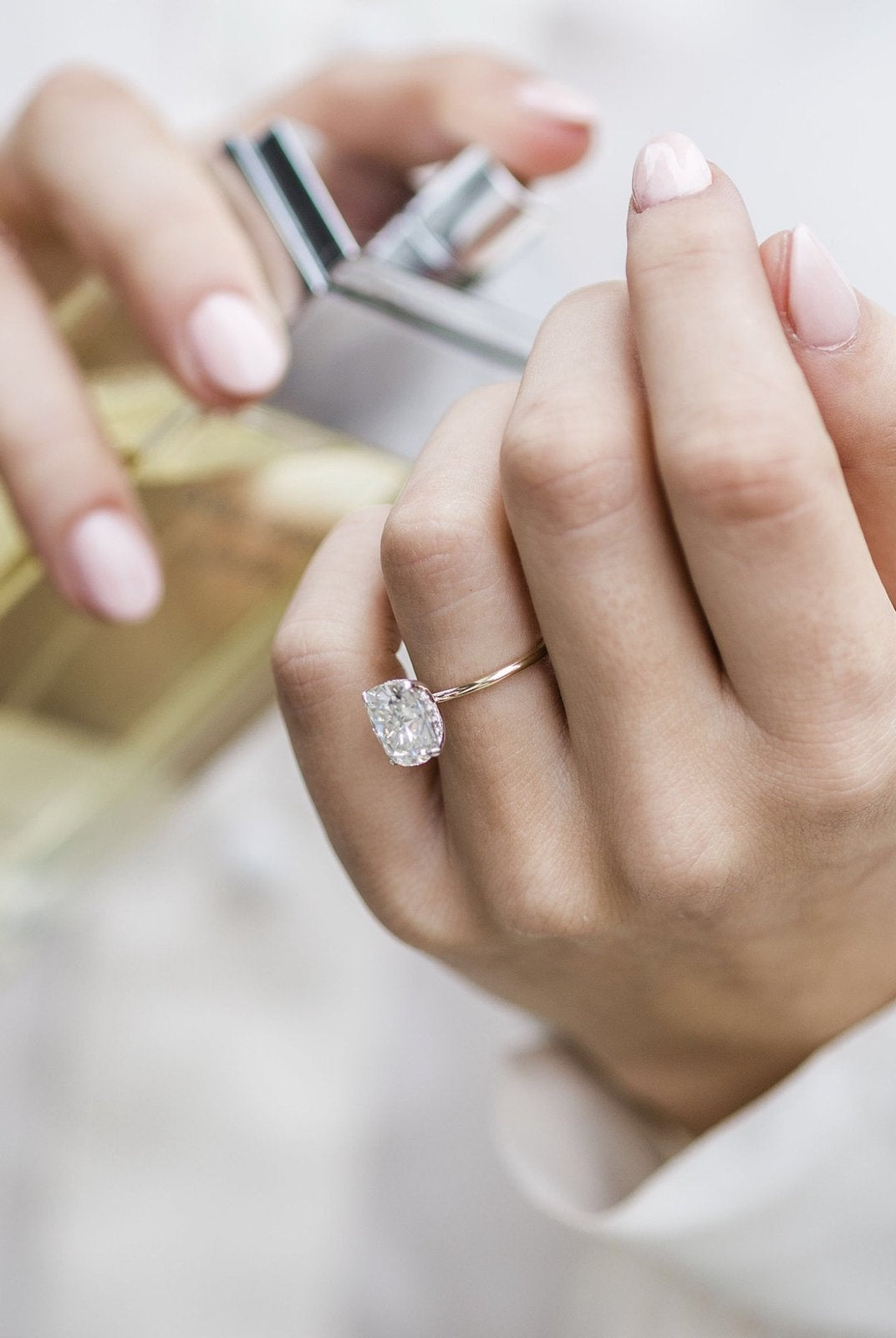 Cushion Hidden Halo Ring