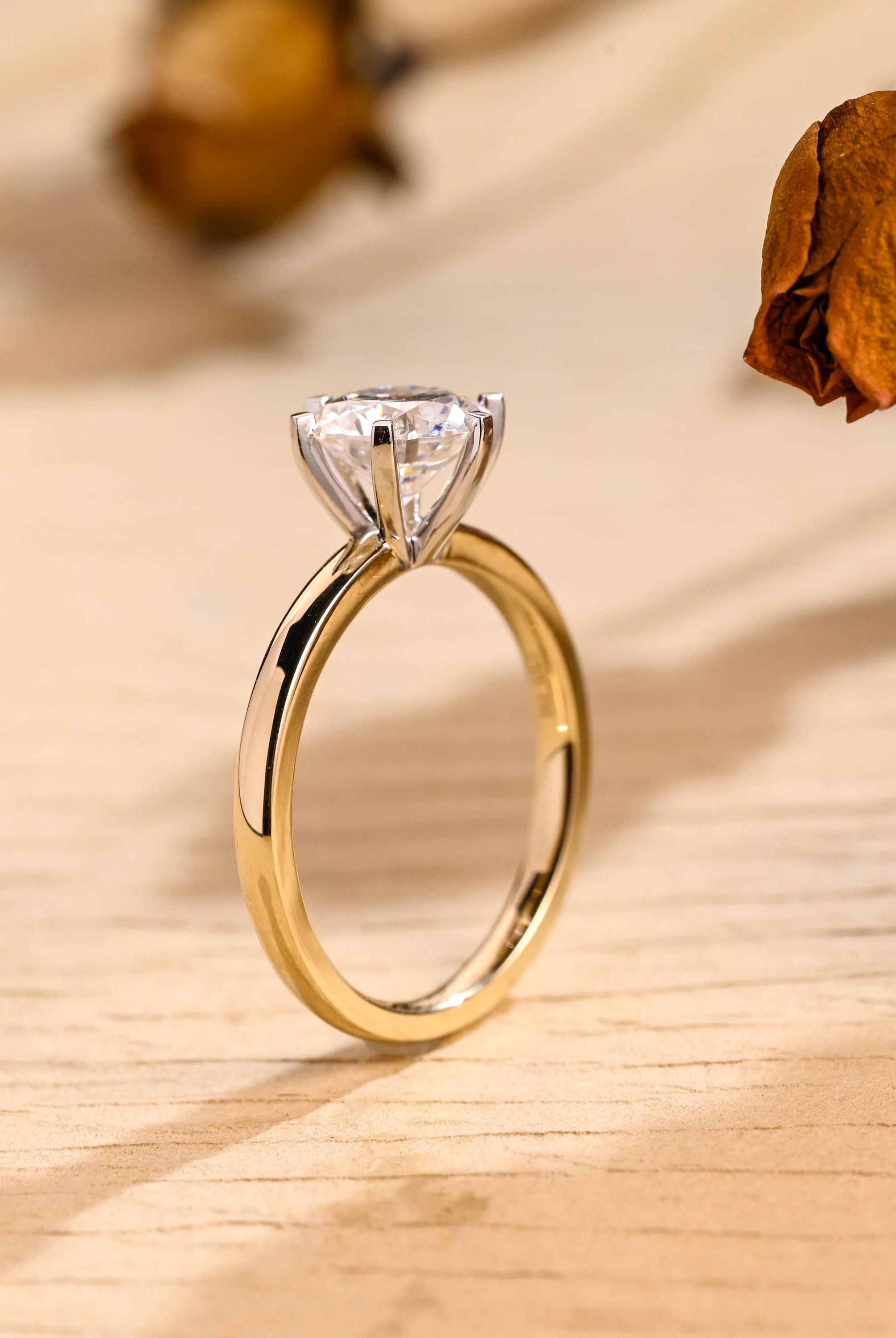 Romantic Round Brilliant Solitaire Ring with Exceptional Sparkle