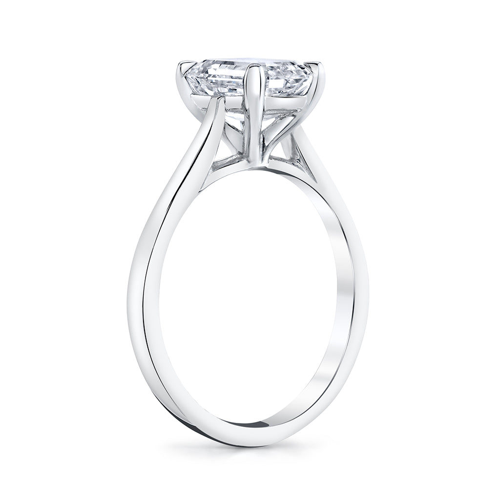 2.25ct Emerald Cut Moissanite Solitaire Diamond Engagement Ring