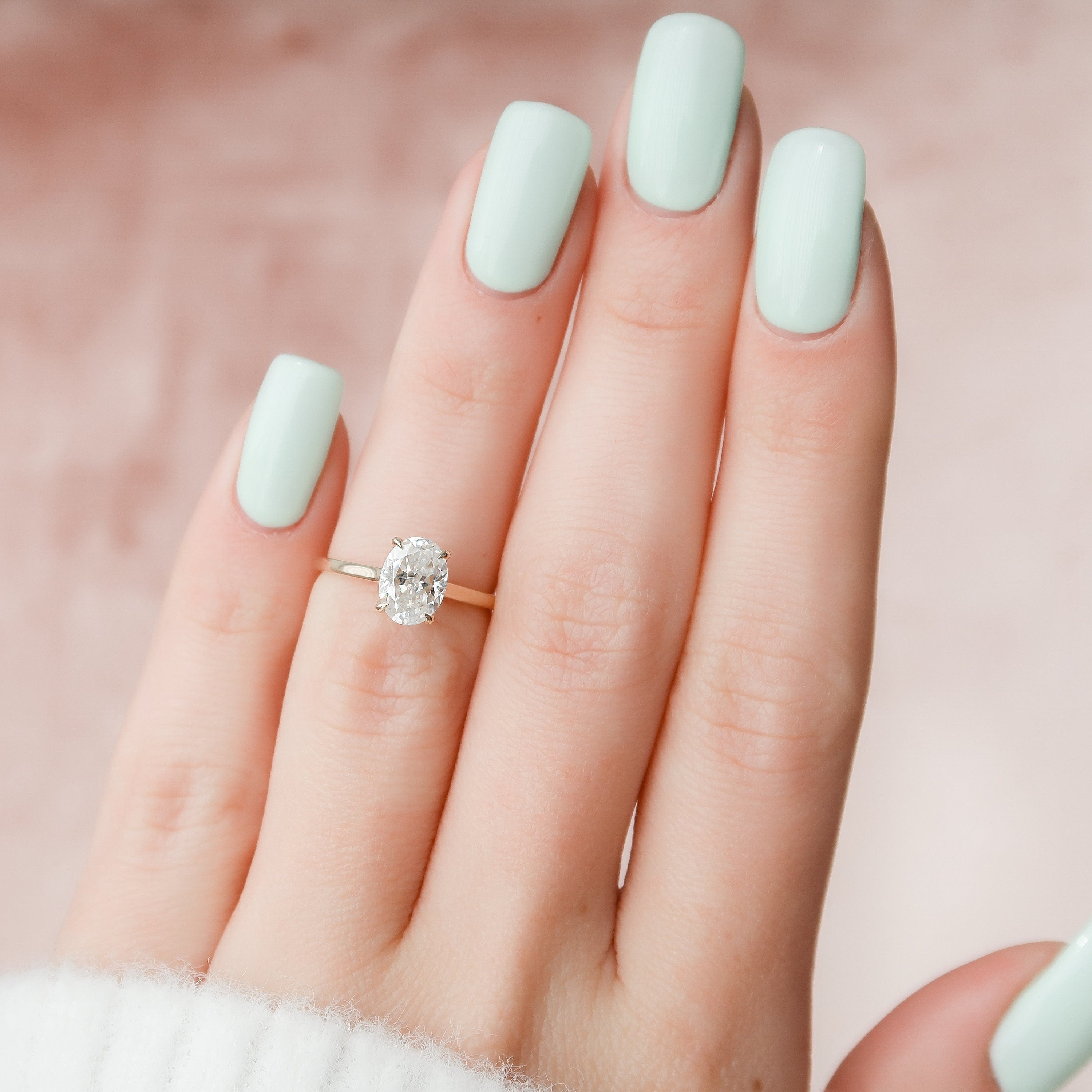 Oval Cut Moissanite Engagement Ring