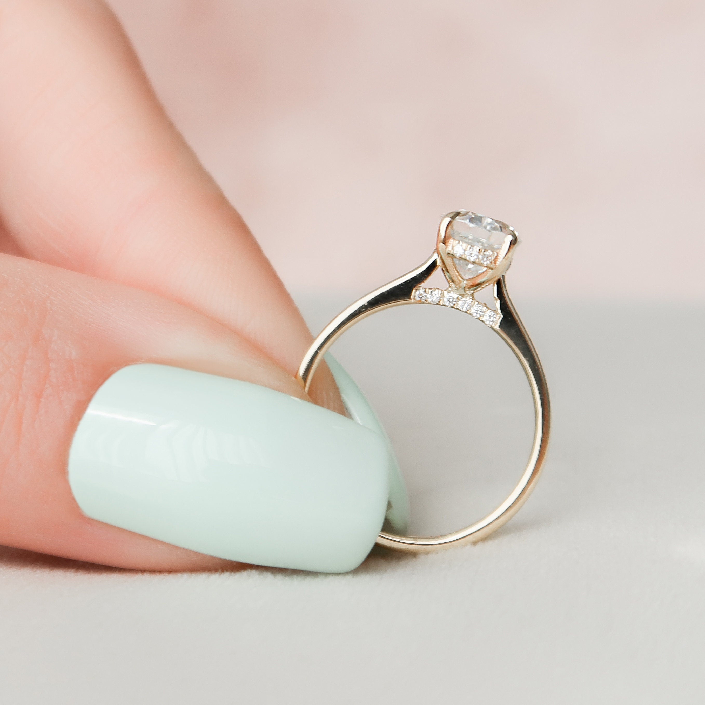 Hidden Halo Moissanite Ring