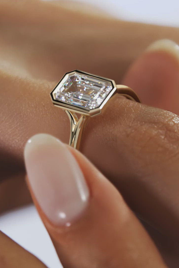 Step Cut Moissanite Ring