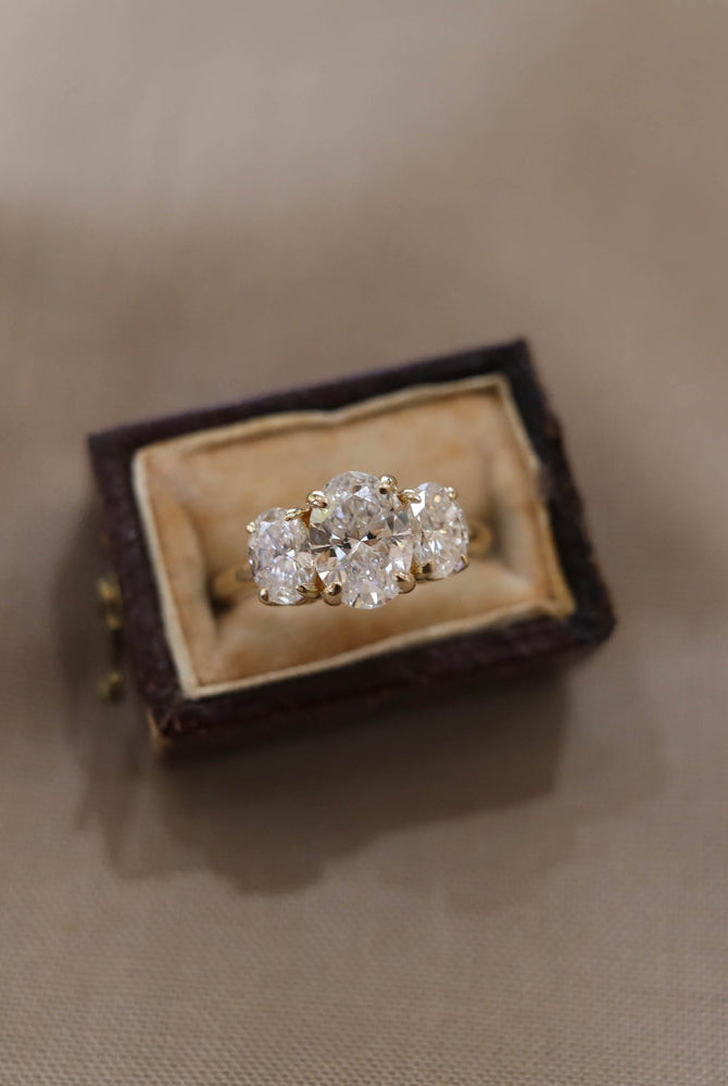 1.20CT Oval Three Stone Moissanite Diamond Solitaire Engagement Ring