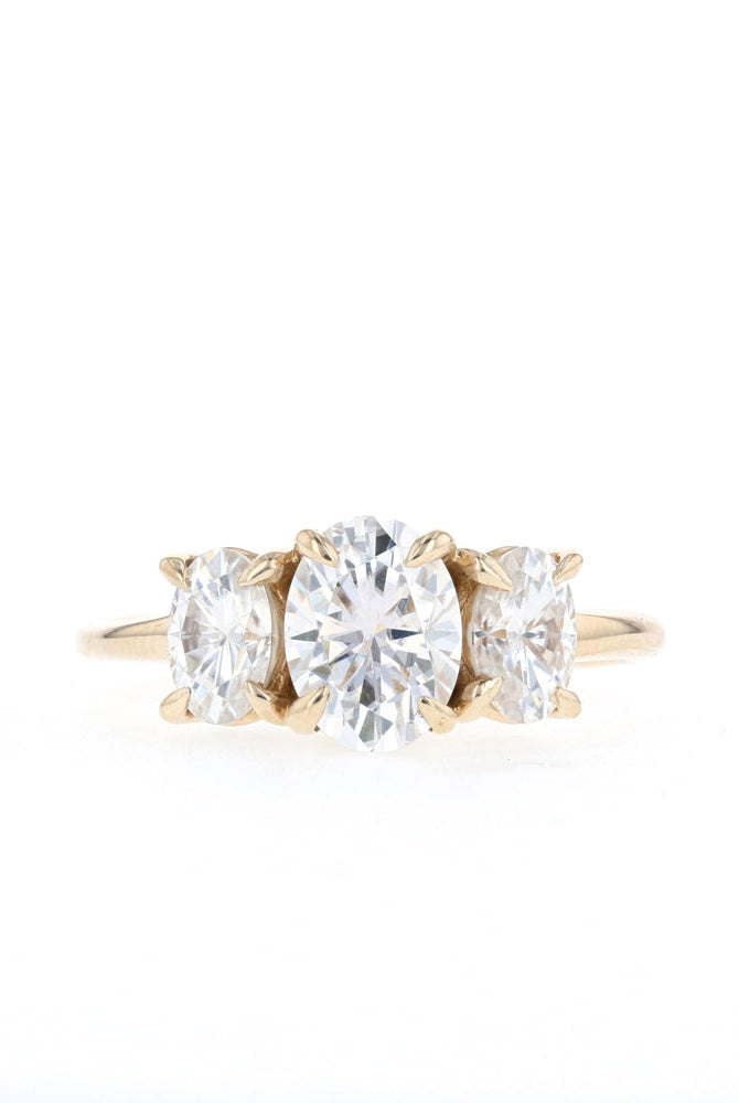 1.20CT Oval Three Stone Moissanite Diamond Solitaire Engagement Ring