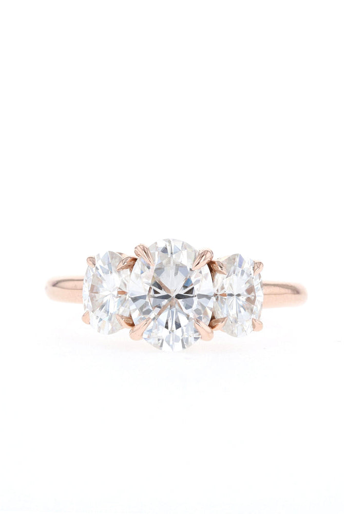 1.20CT Oval Three Stone Moissanite Diamond Solitaire Engagement Ring