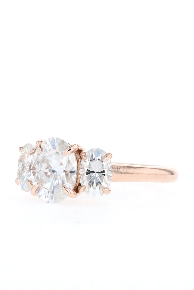 1.20CT Oval Three Stone Moissanite Diamond Solitaire Engagement Ring