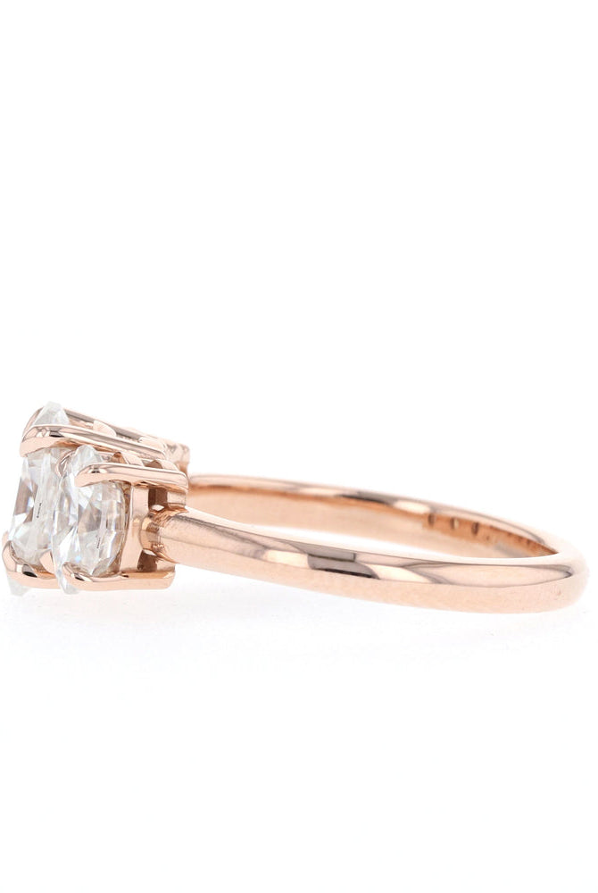 1.20CT Oval Three Stone Moissanite Diamond Solitaire Engagement Ring