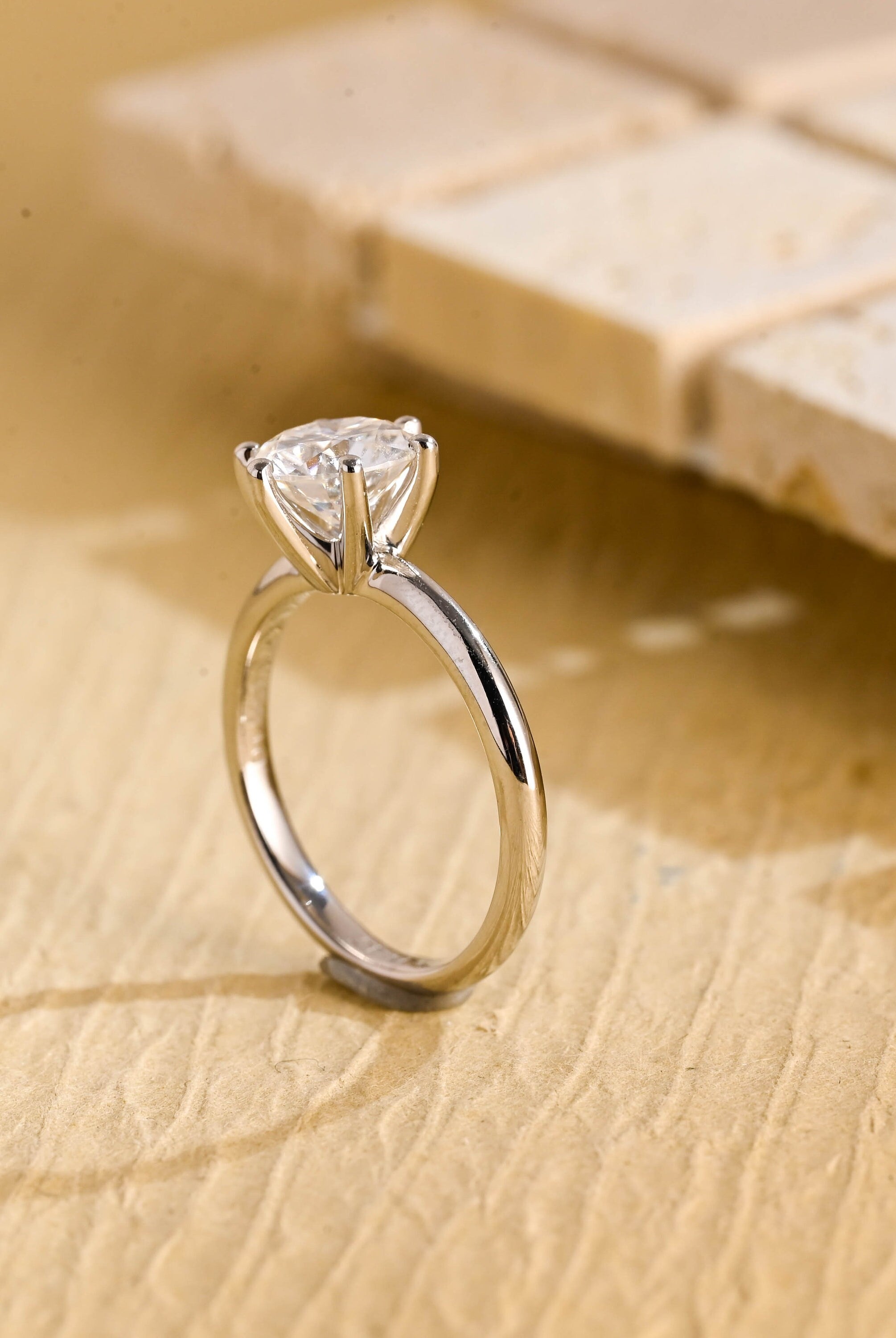 Solitaire Moissanite Engagement Ring