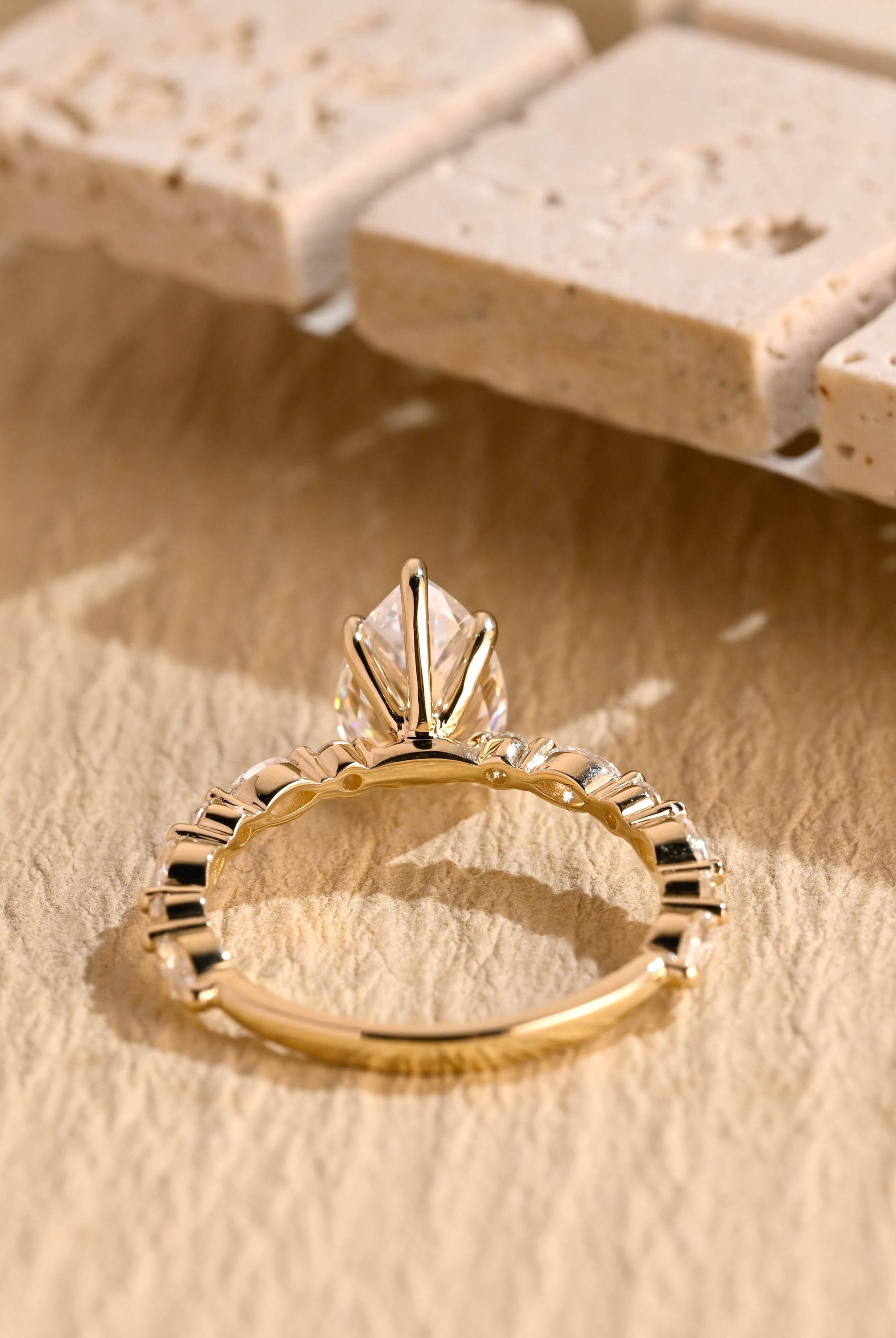 fine jewelry pear moissanite engagement ring