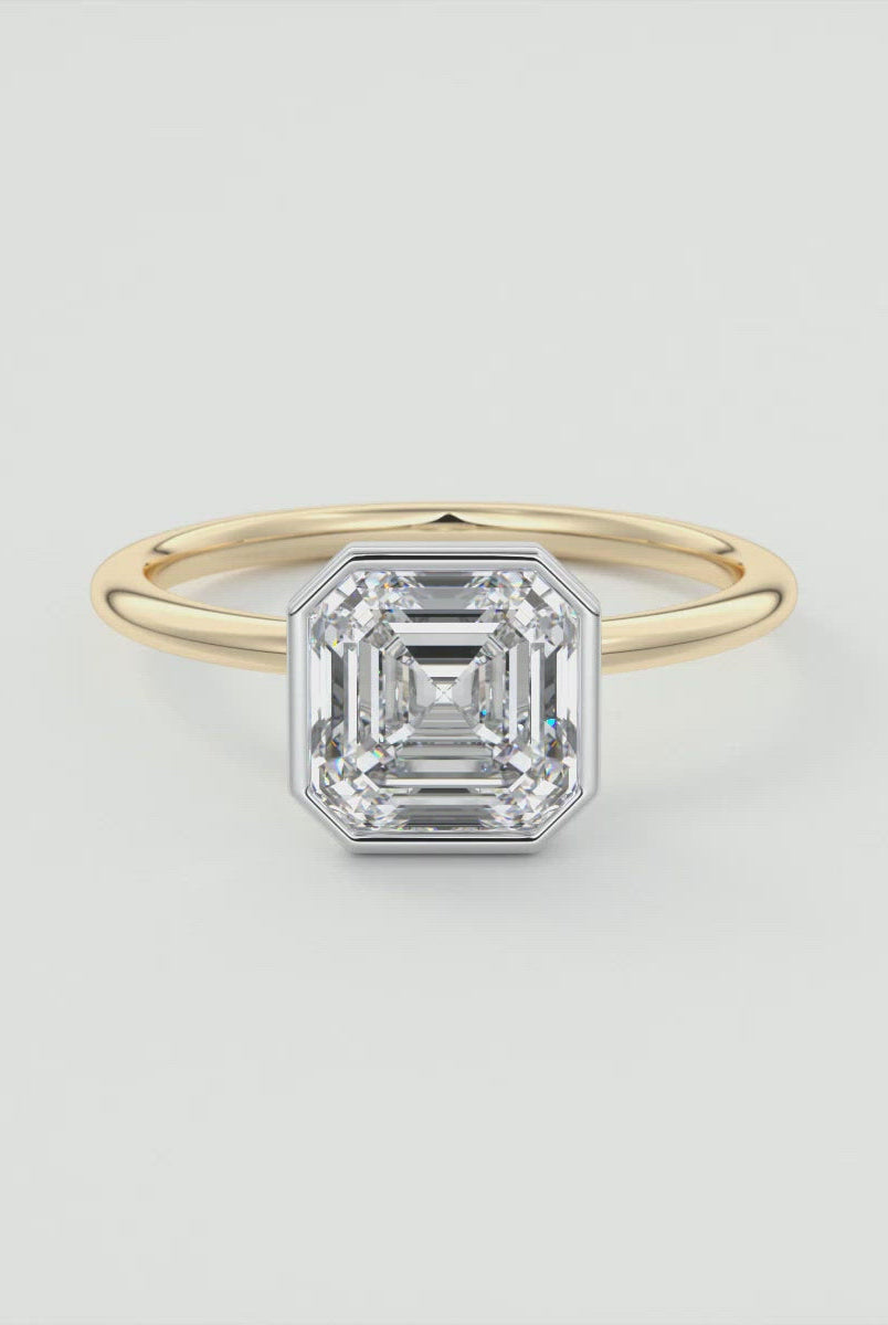 Step Cut Moissanite Ring