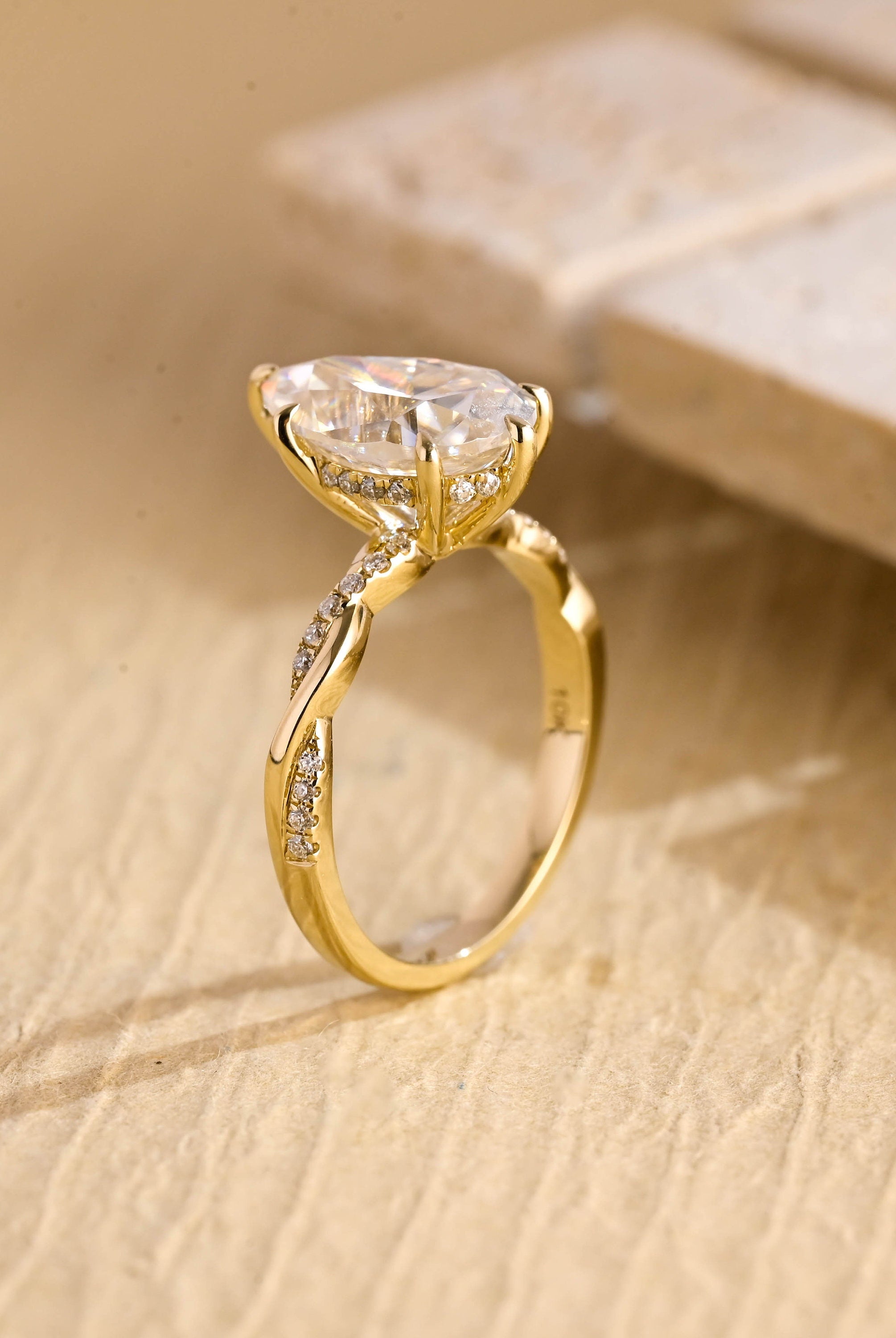 1ct pear engagement ring hidden halo pavé