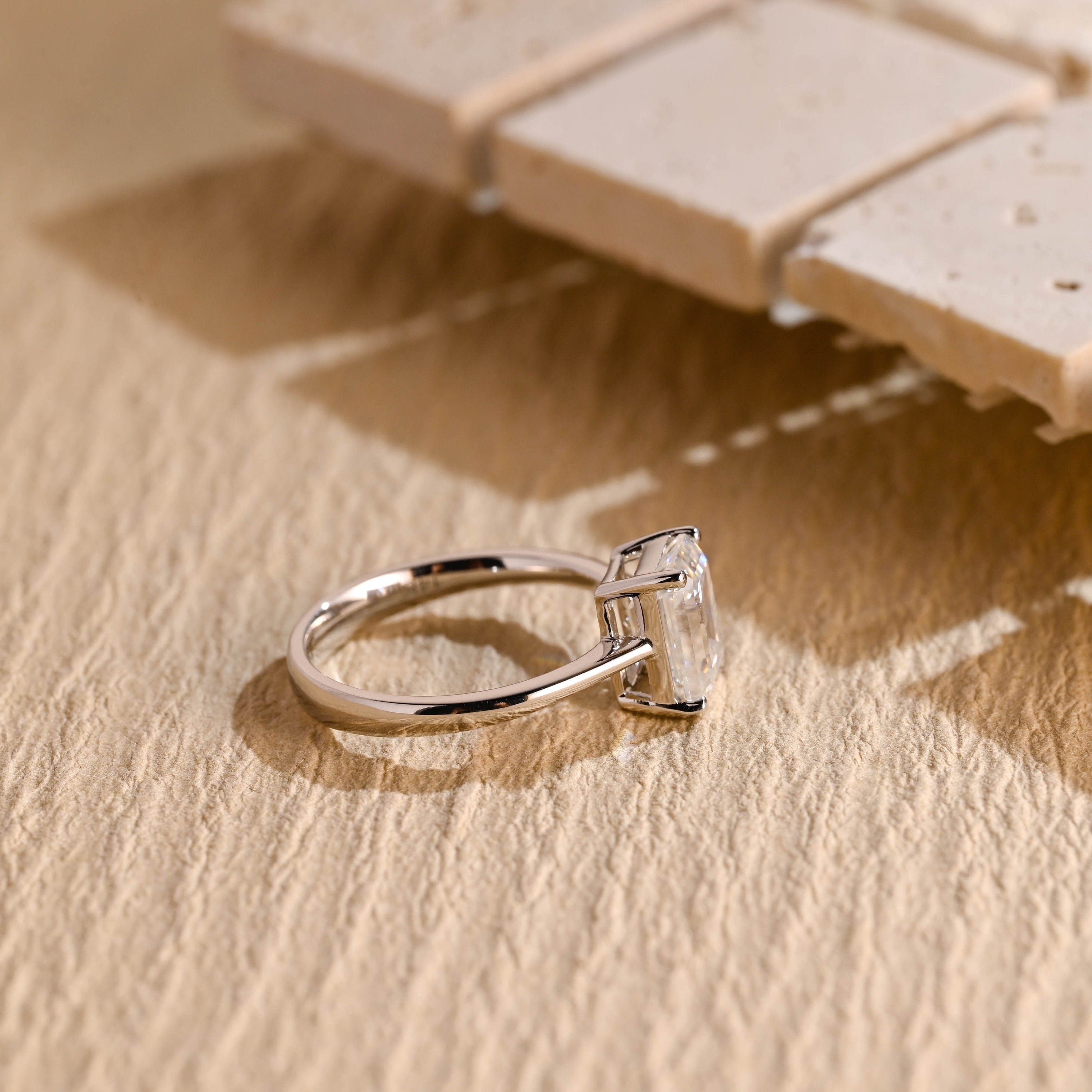 Diamond Solitaire Moissanite Ring