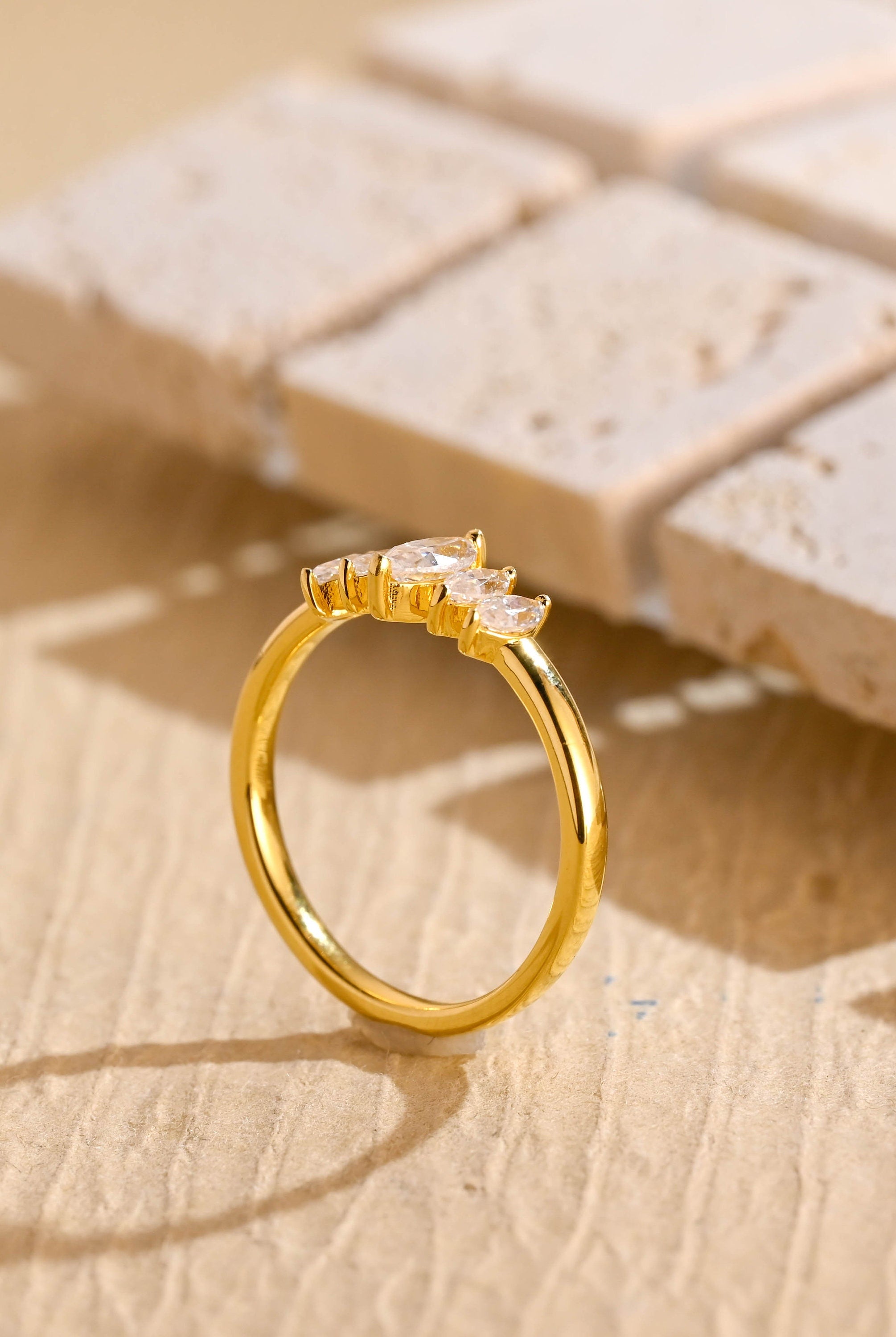 White Gold Marquise Moissanite Ring
