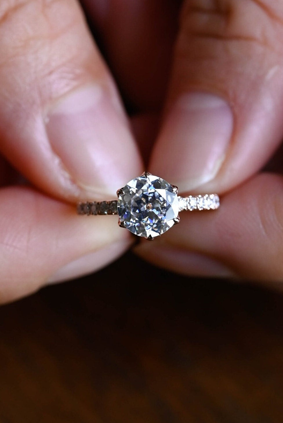 Buy Round Brilliant Pavé Setting Moissanite Ring