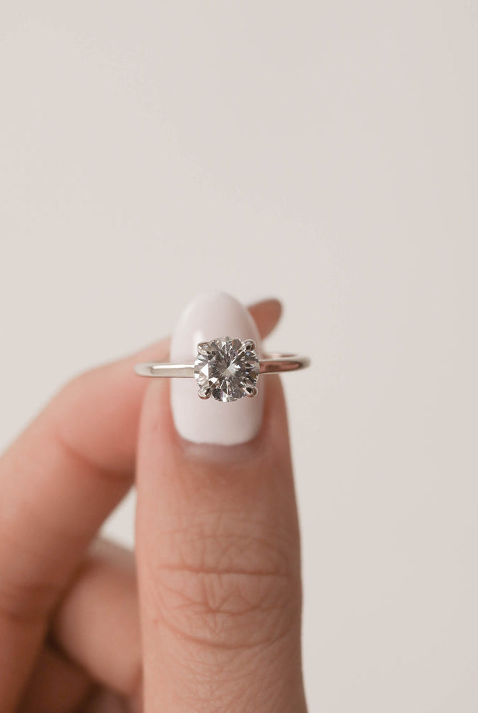 Round Solitaire Moissanite Ring