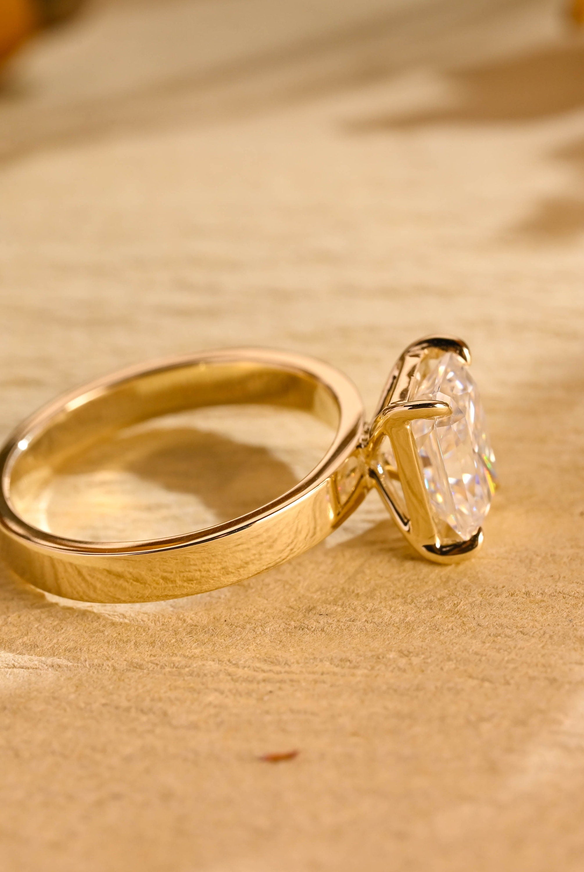 lab diamond alternative solitaire engagement ring