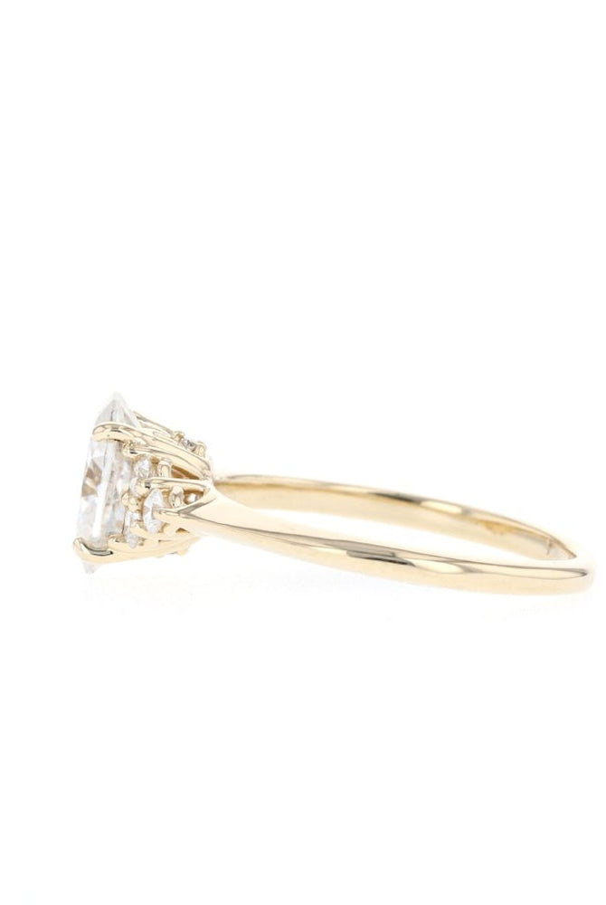 Cluster Moissanite Engagement Ring