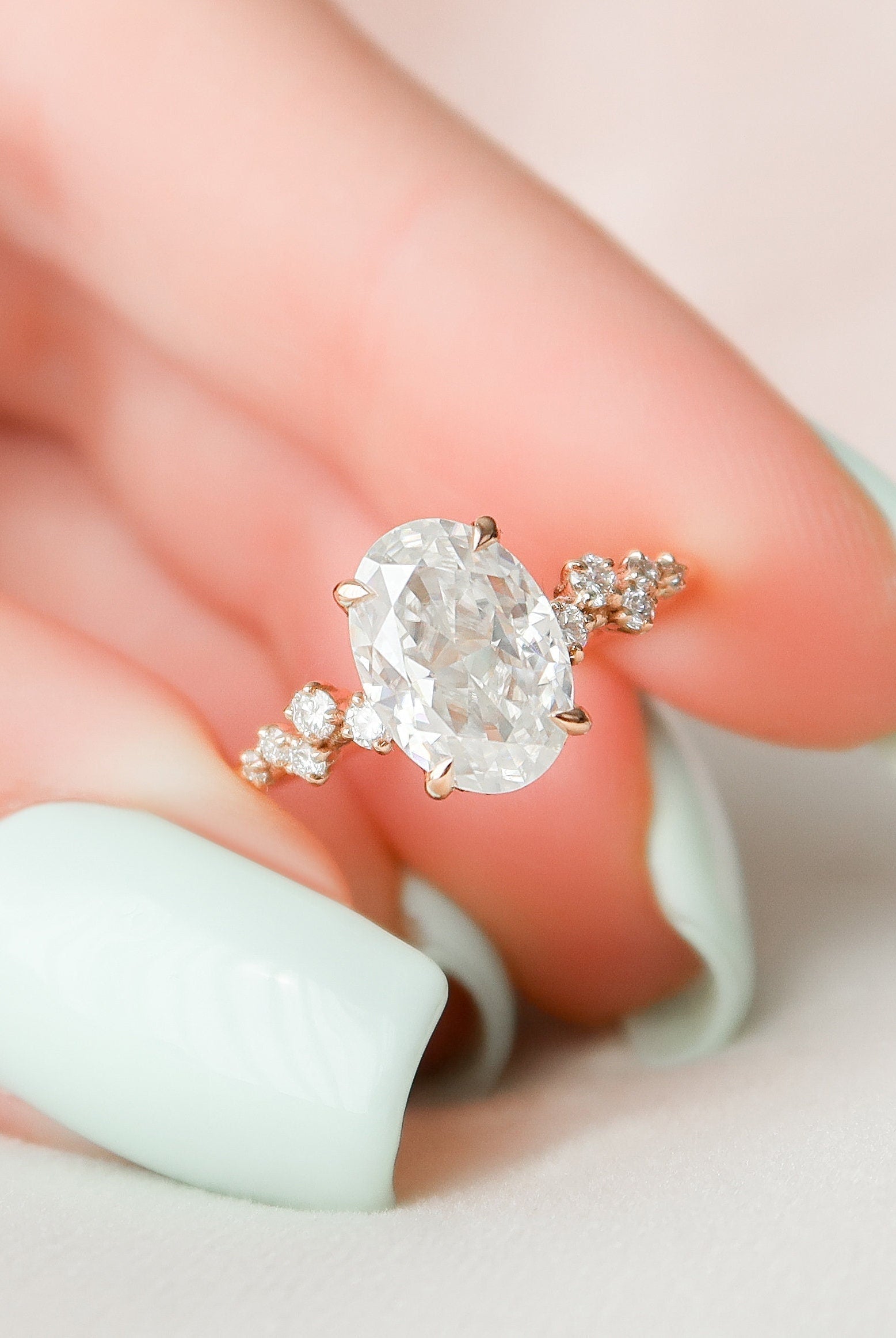 Oval Cut Moissanite Ring