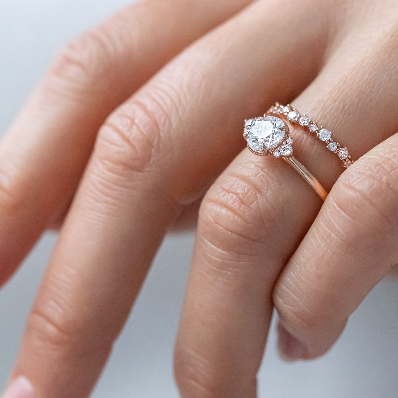 1.20CT Round Vintage Moissanite Diamond Cluster Engagement Ring