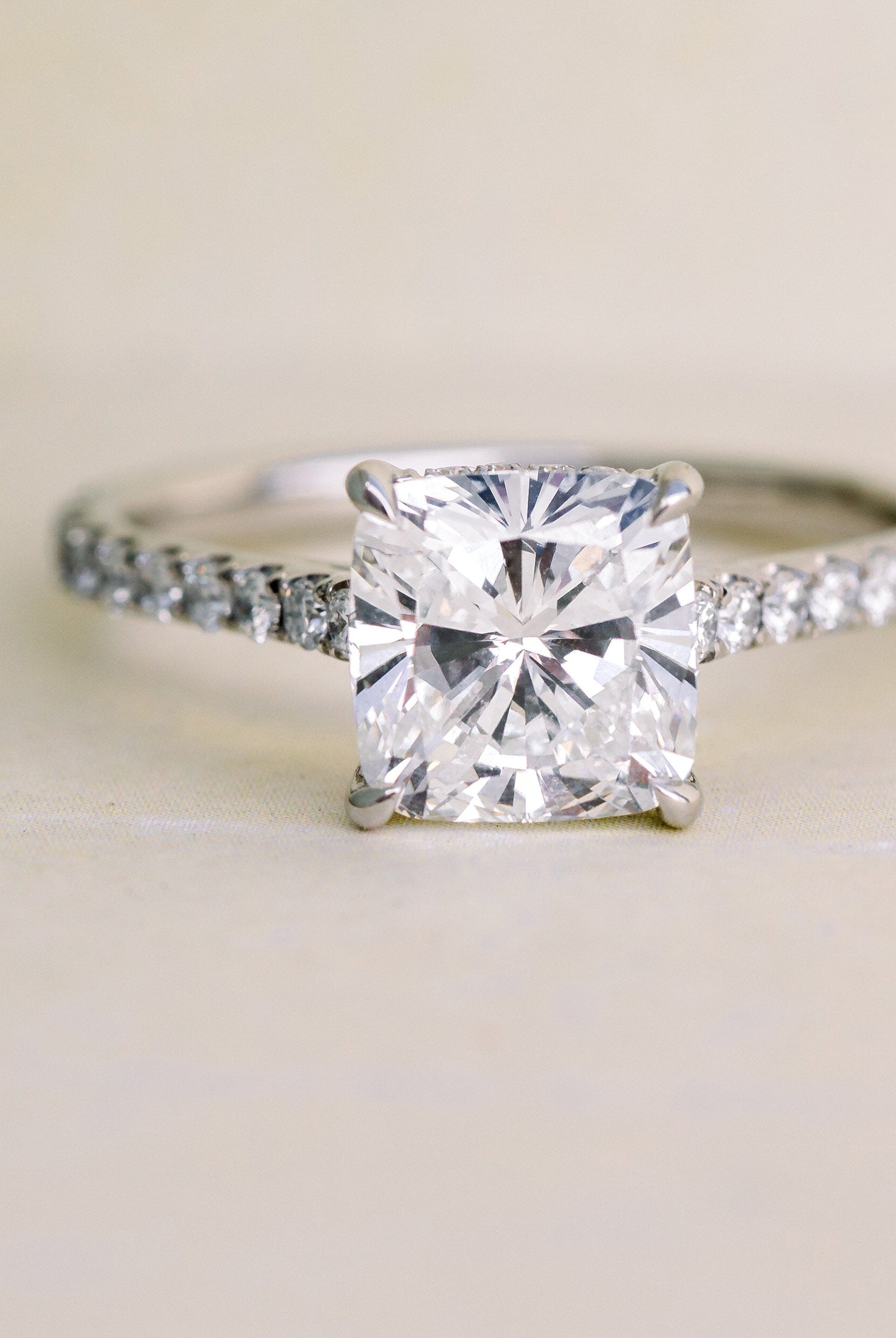 Cushion Moissanite Engagement Ring