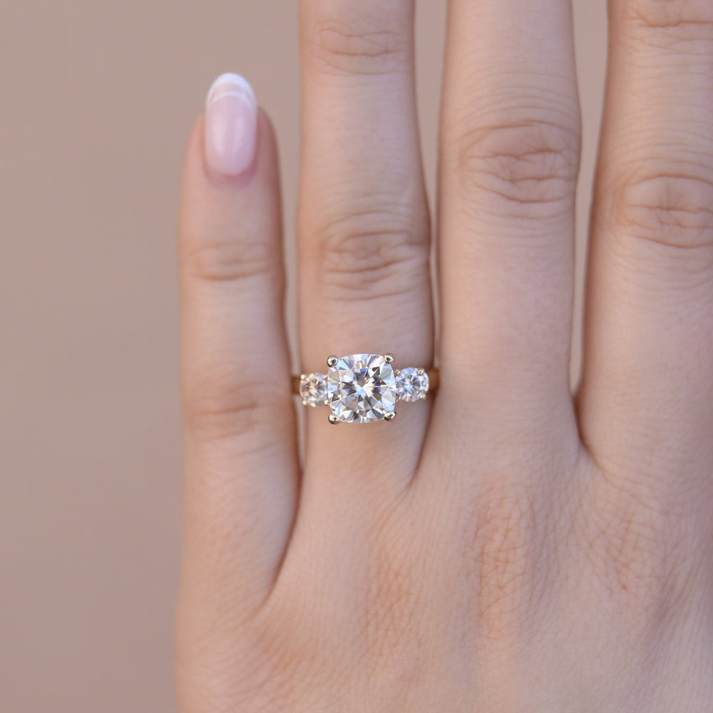 Three Stone Moissanite Ring