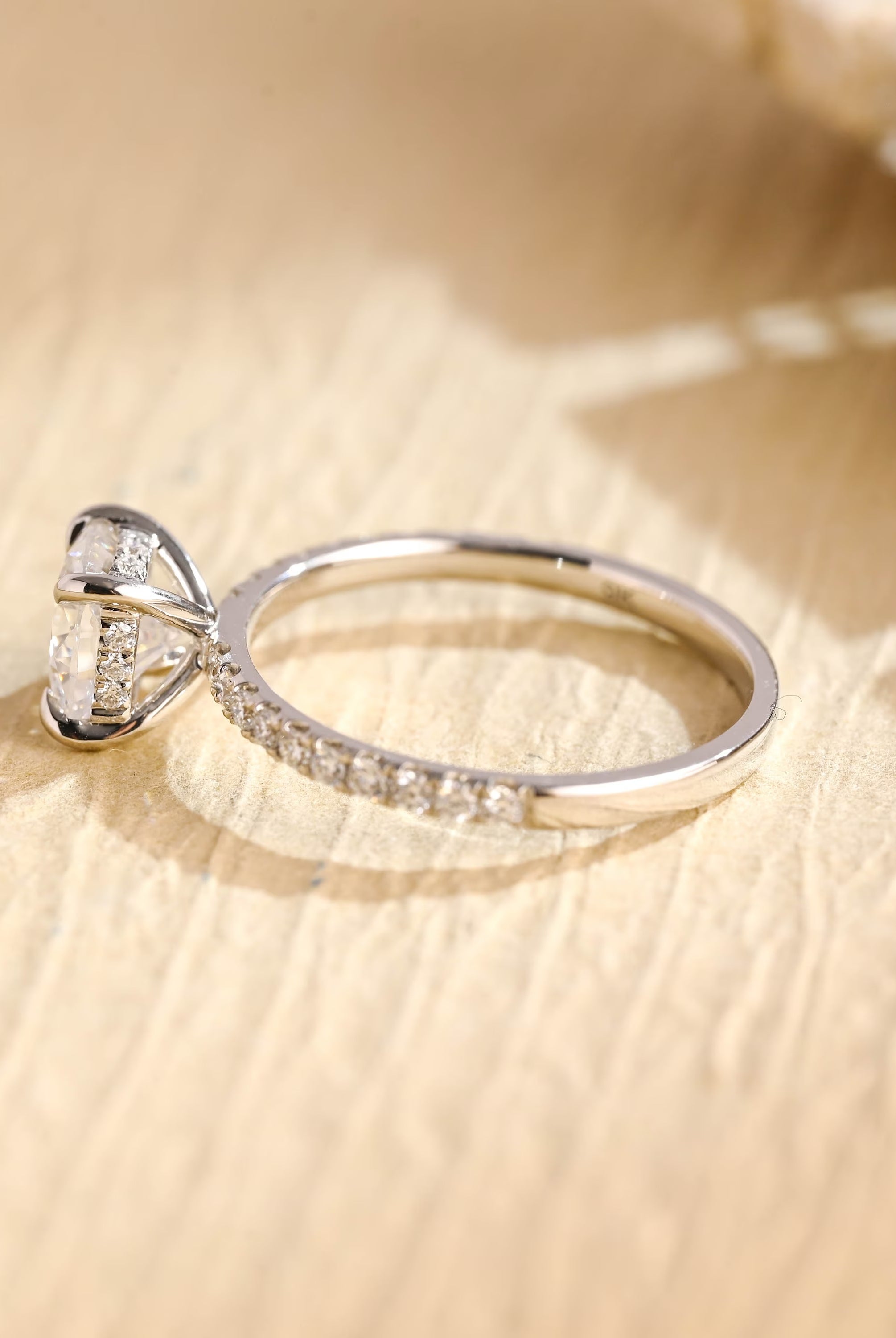 1 Carat Cushion Moissanite Engagement Ring