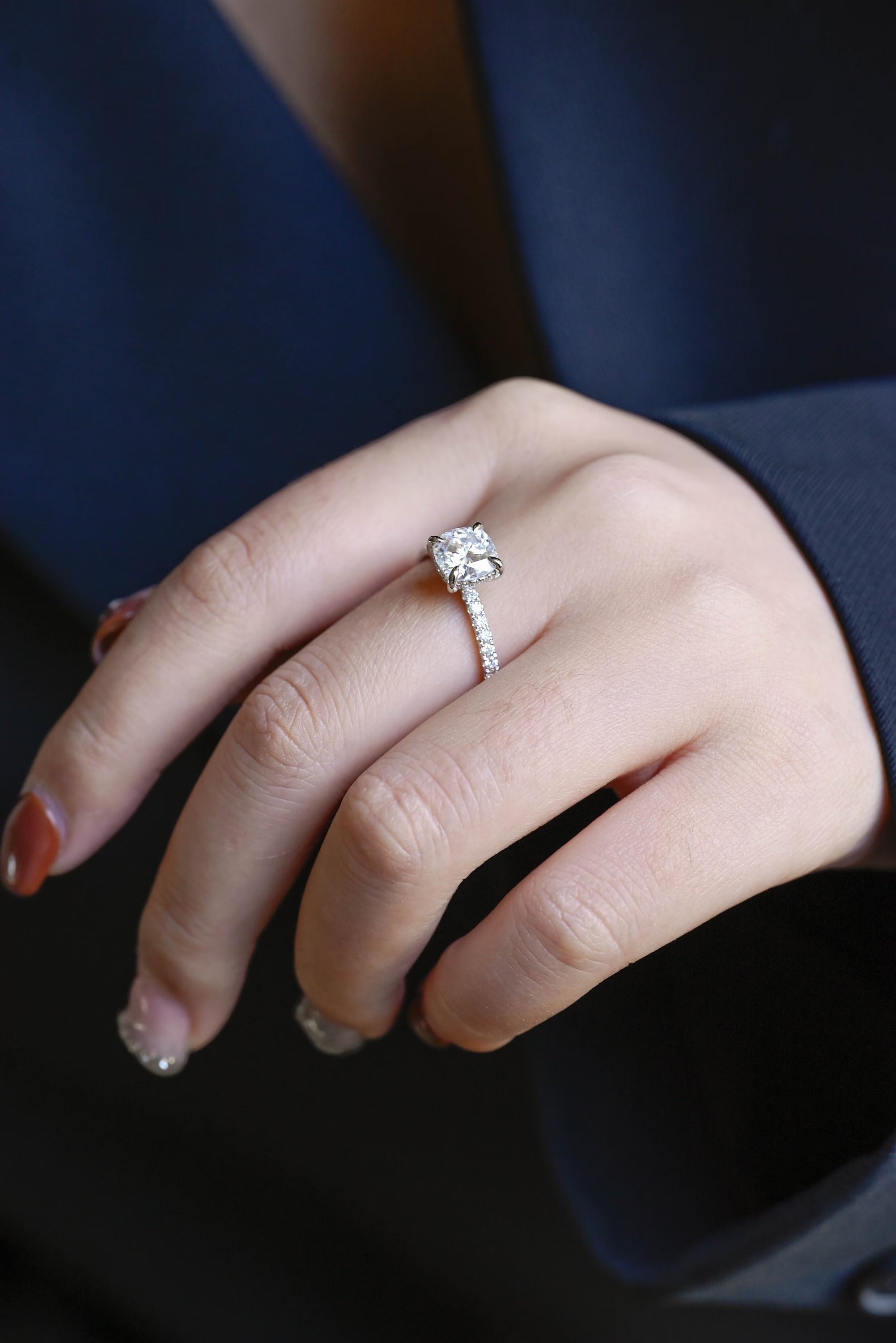Cushion Cut Pave Ring