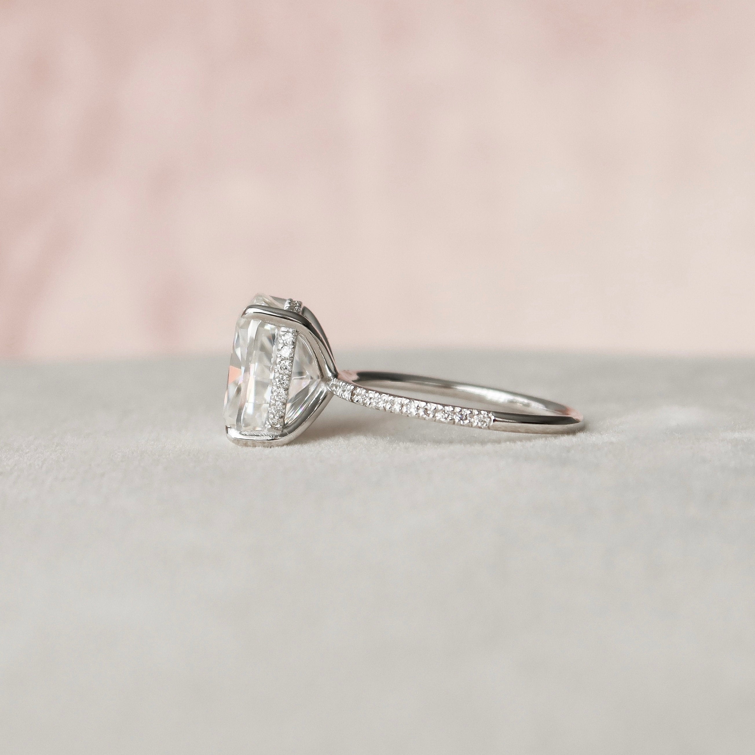 Elongated Cushion Engagement Ring