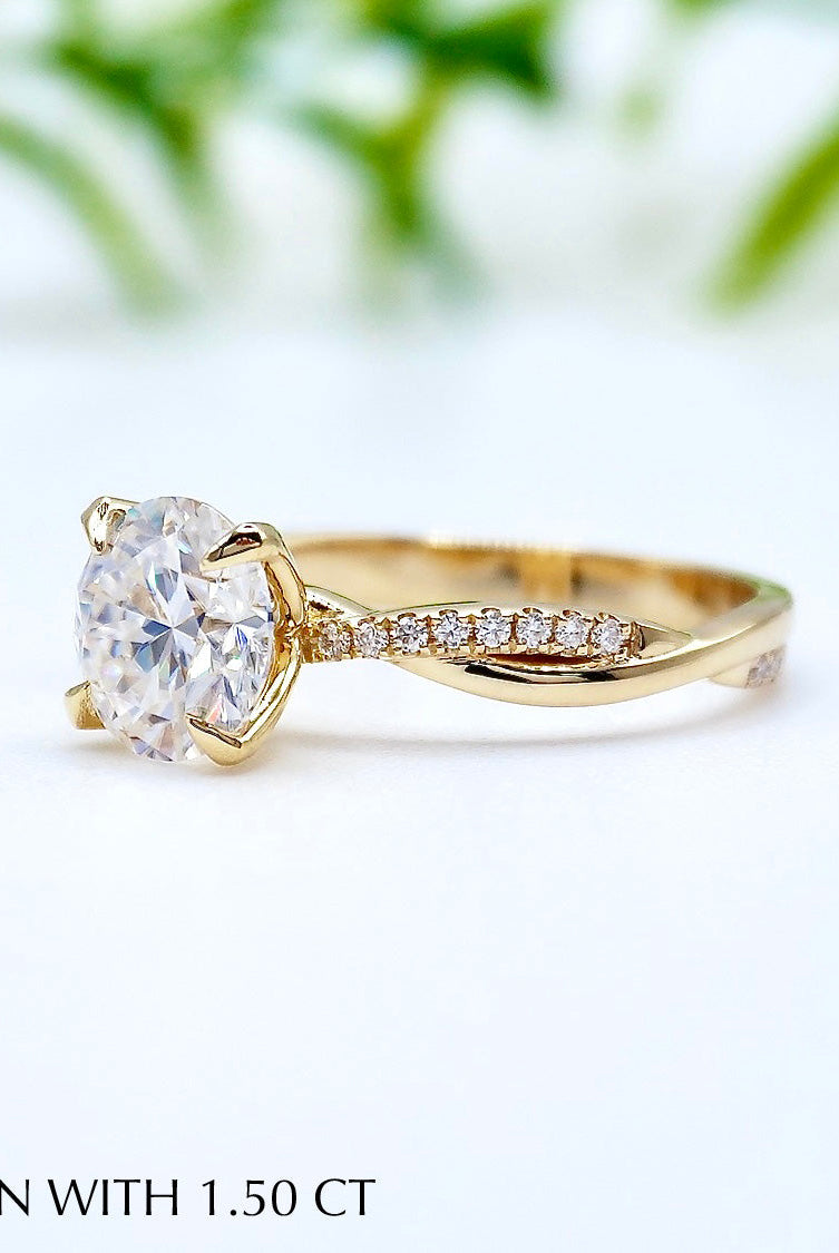 Round Cut Diamond Infinity Moissanite Engagement Ring For Her