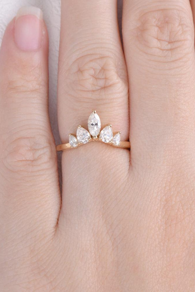 0-6-ct-marquise-and-pear-cut-cluster-moissanite-wedding-band