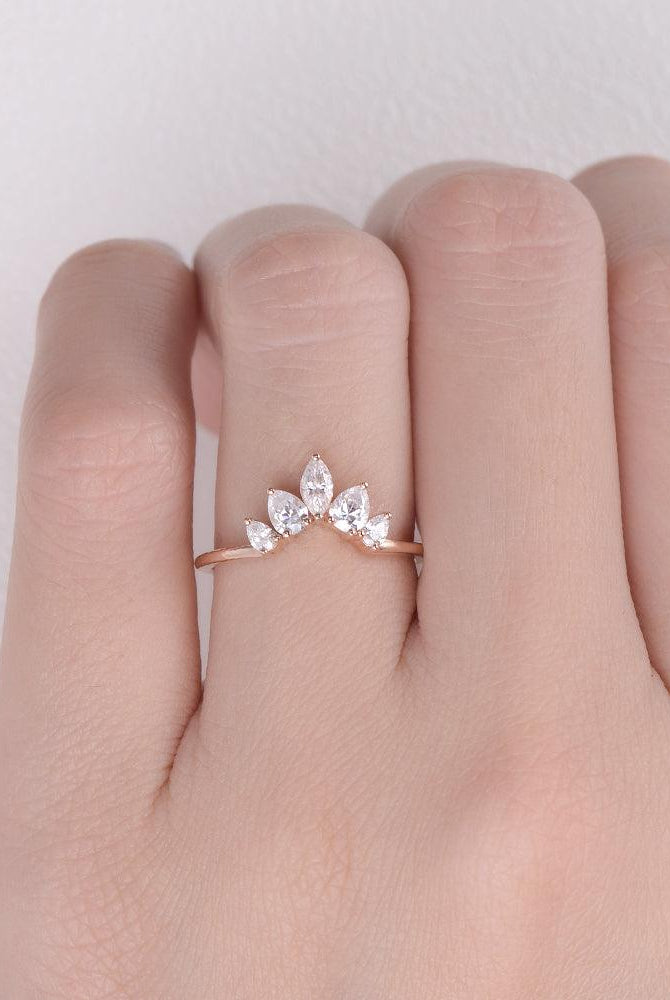 0-6-ct-marquise-and-pear-cut-cluster-moissanite-wedding-band