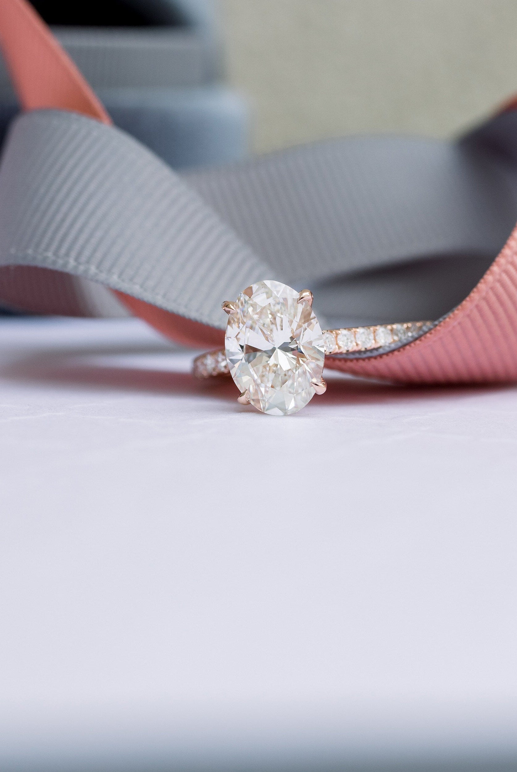 Pave Band Engagement Ring