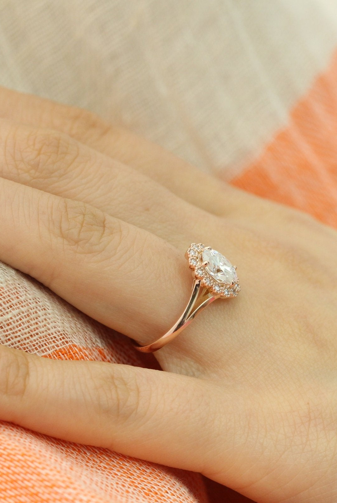 Halo Moissanite Bridal Ring