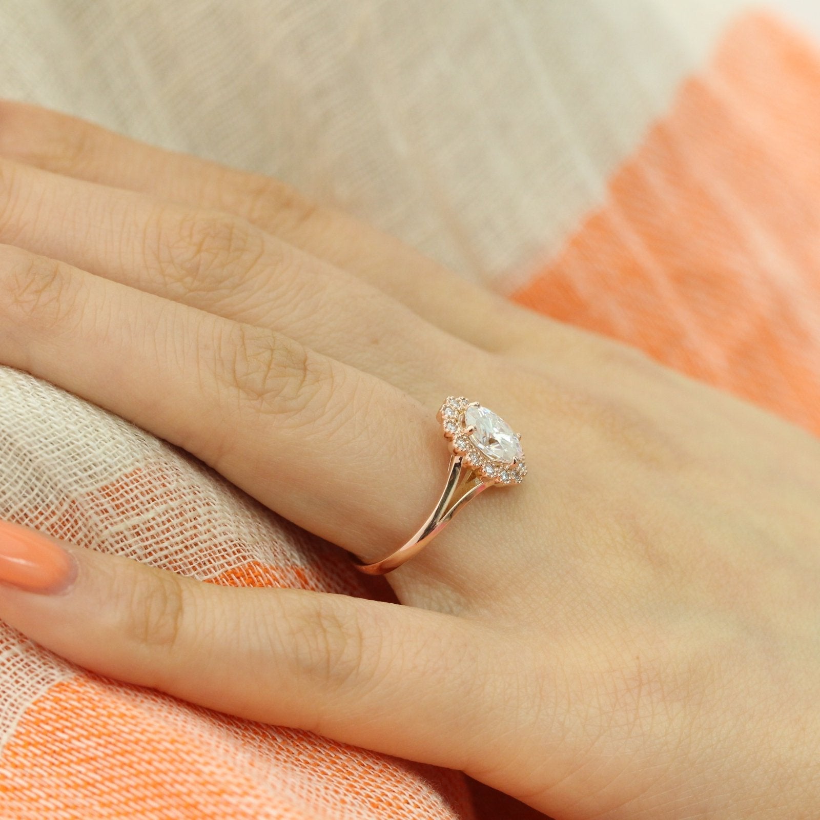 Halo Moissanite Bridal Ring