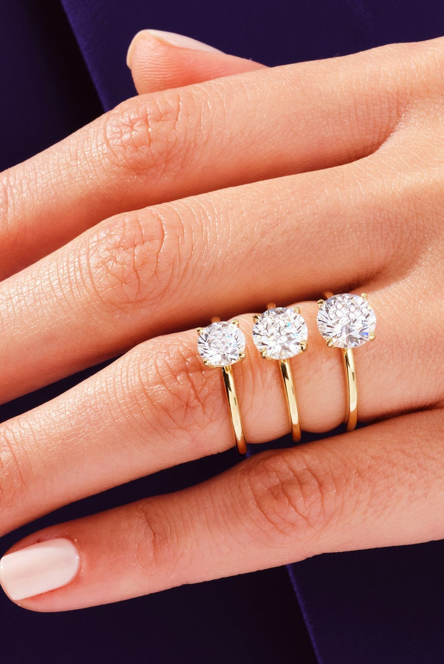 Round Cut Diamond Moissanite Solitaire Engagement Ring For Women
