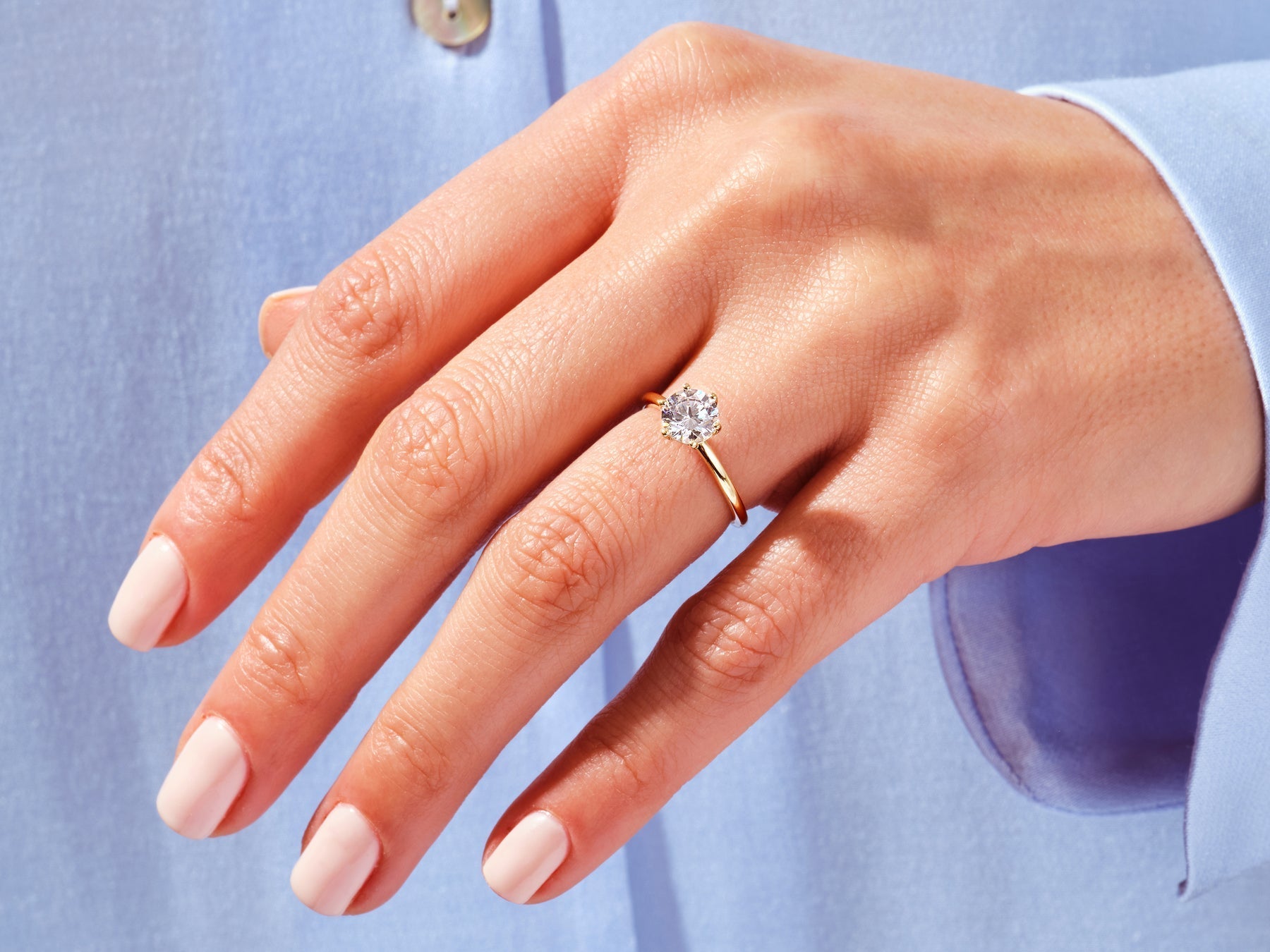 Round Cut Diamond Six Prong Moissanite Engagement Ring For Women