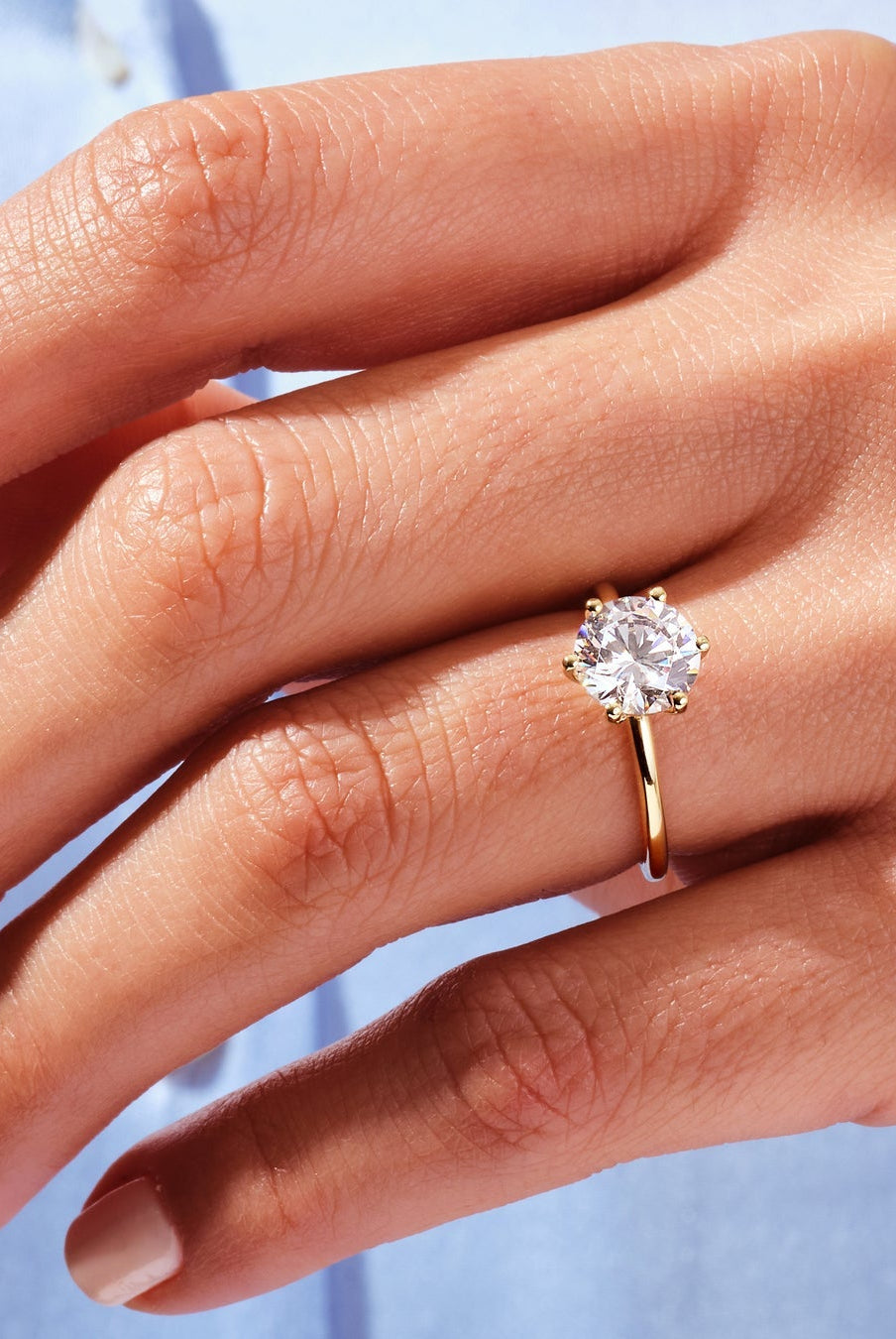 Round Cut Solitaire Diamond Solitaire Engagement Ring For Her