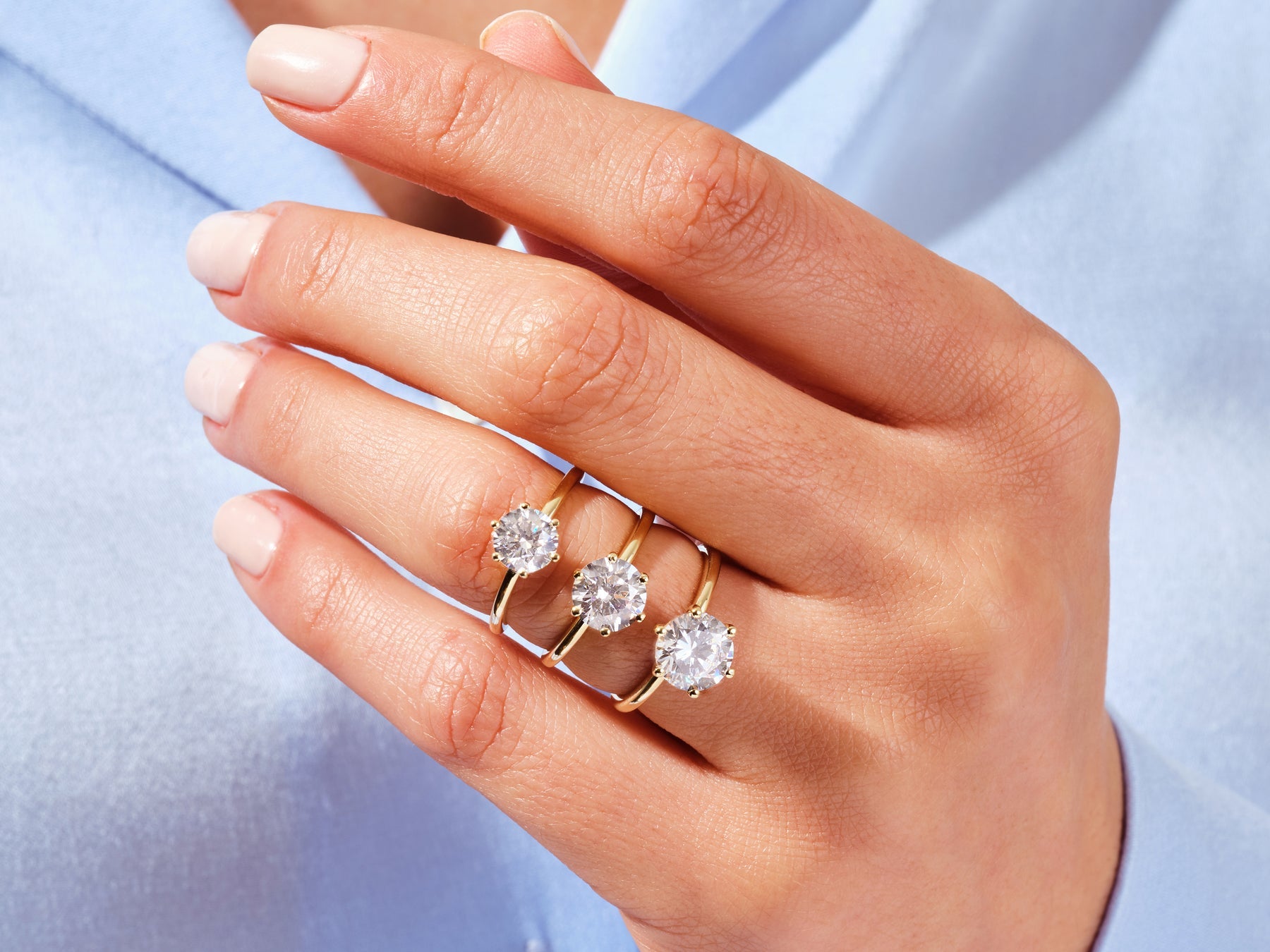 Round Cut Diamond Six Prong Moissanite Engagement Ring For Women