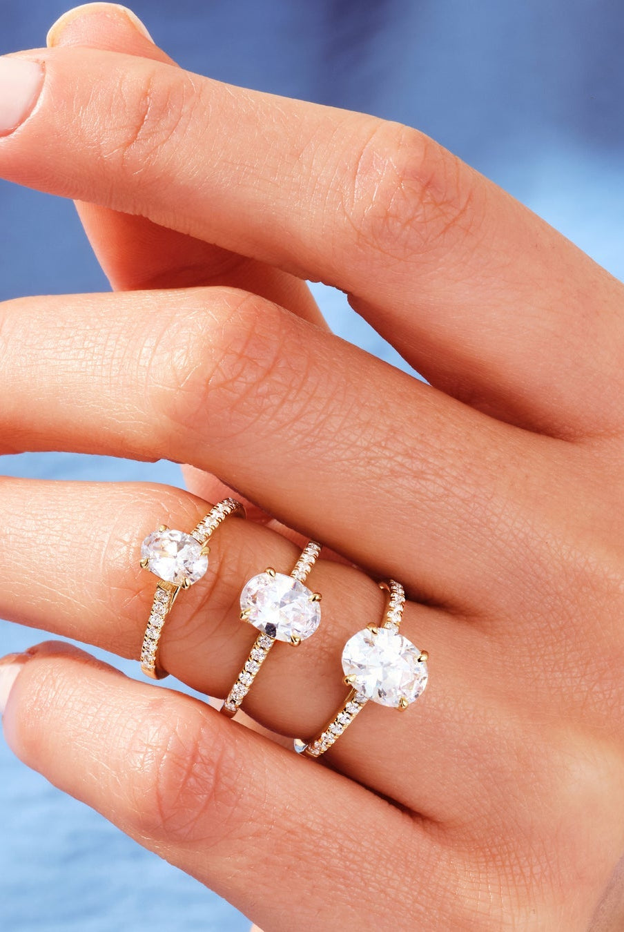 Oval Cut Diamond Moissanite Pave Engagement Ring For Women